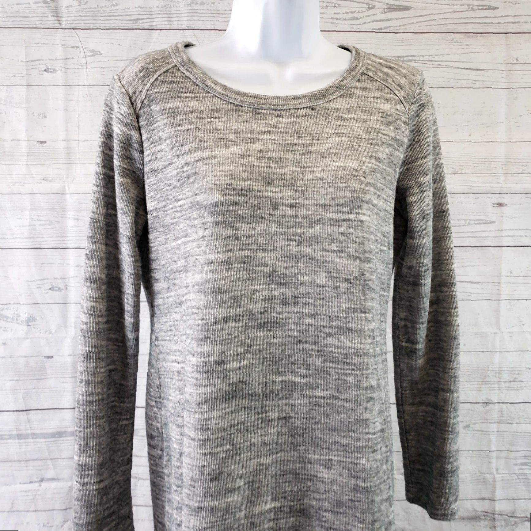 Lou & Grey Lou & Grey Womens Tunic Sweater M Gray Long Sleeve Cotton Size M / US 6-8 / IT 42-44 - 2 Thumbnail