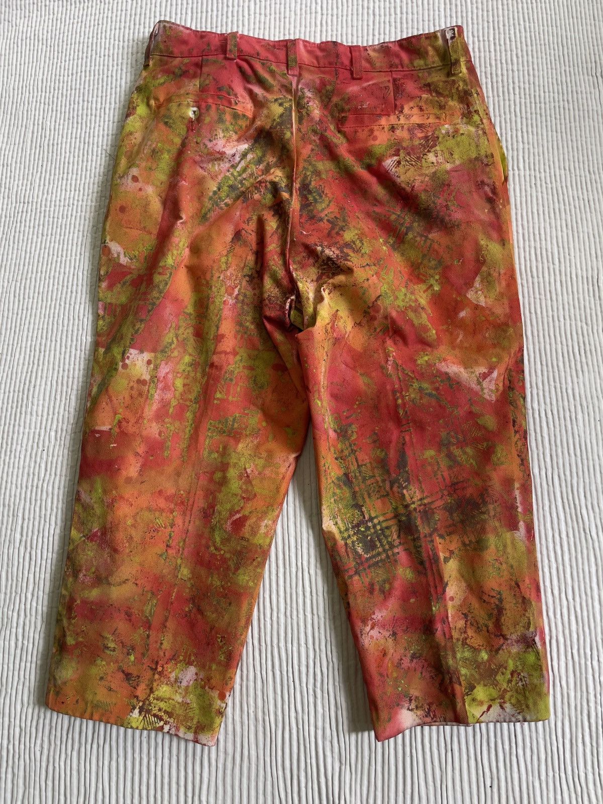 Handmade Ugly Madras Hand Painted Camo Pants Size US 32 / EU 48 - 19 Thumbnail