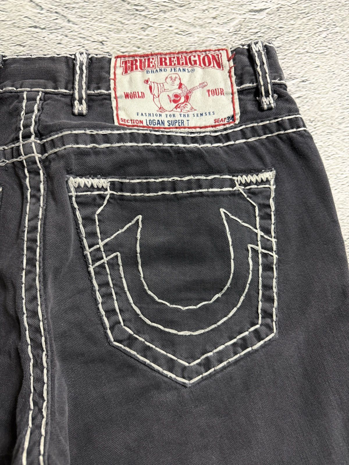 True Religion True Religion black jeans white thick stitching Y2K Logan Size US 36 / EU 52 - 4 Thumbnail