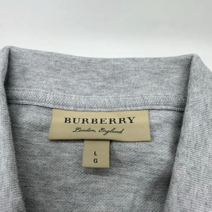 Burberry Burberry Burberry Gray Logo Embroidered Casual Polo Shirt- Size US L / EU 52-54 / 3 - 7 Thumbnail