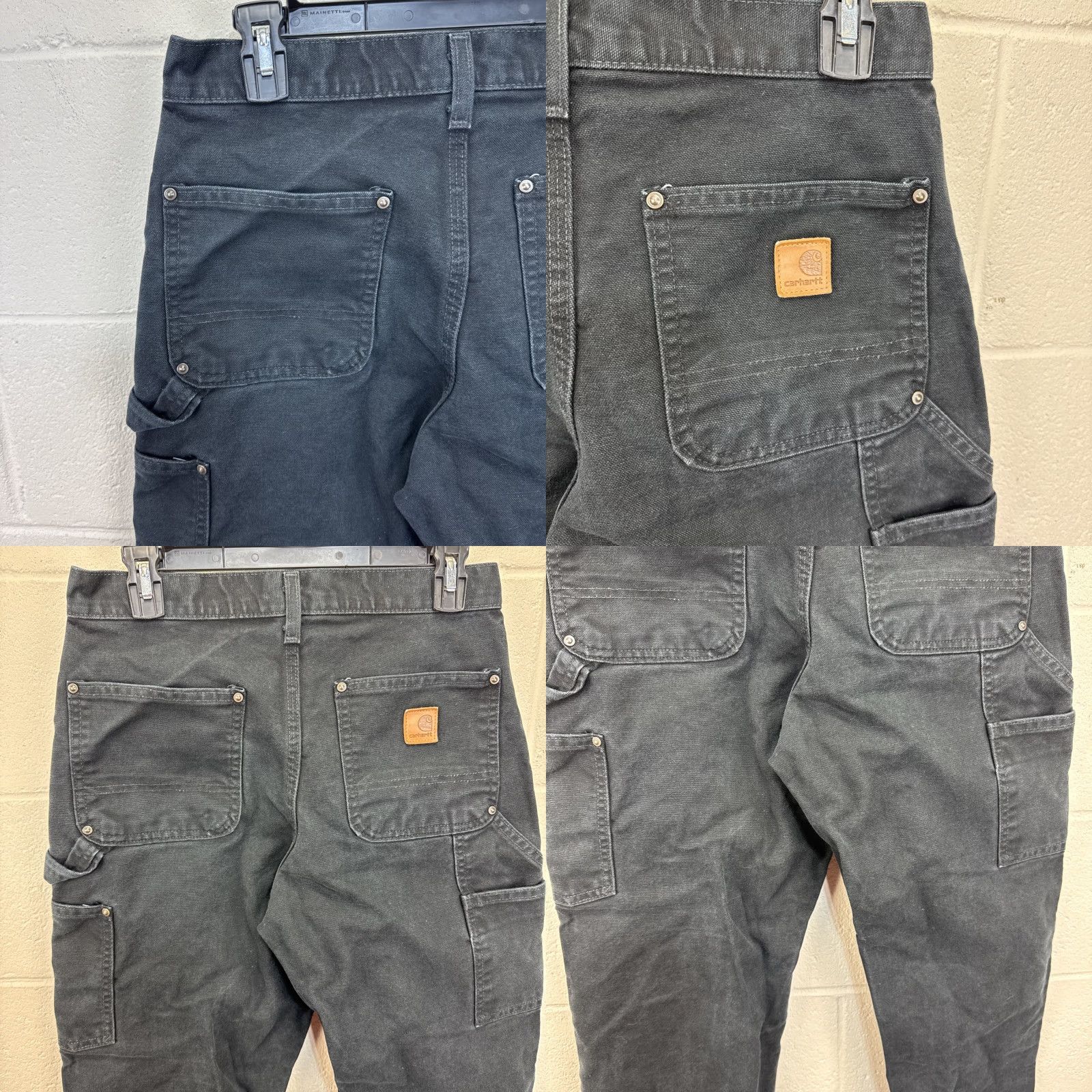 Carhartt VINTAGE Carhartt B136 Pants Carhartt Double Knee 29X30 Black Distressed Work Canvas 90s Grunge Mens Size US 29 - 9 Thumbnail