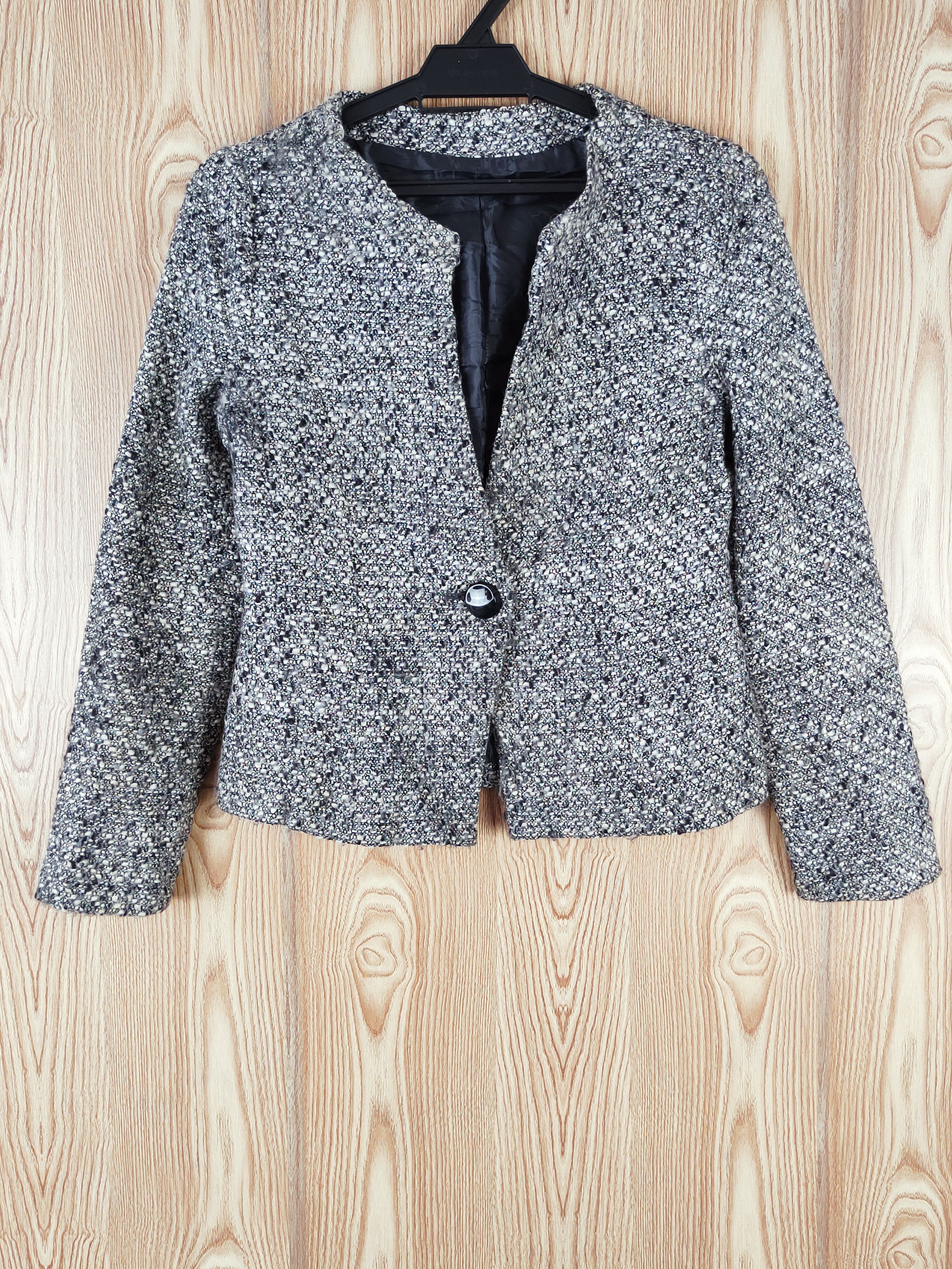 Vintage Design💥White Joola Black White Wool Cropped Jackets