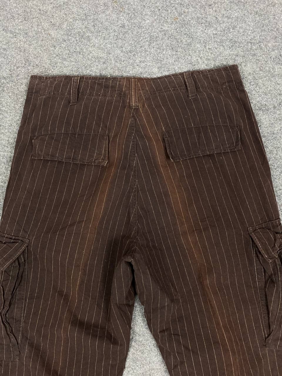 Japanese Brand vintage japanese brands striped cargo pants sunfaded Size US 35 - 3 Thumbnail