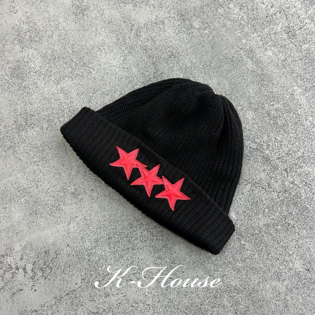 Chrome Hearts Chrome Hearts Red Star Patches Beanie Size ONE SIZE - 2 Thumbnail