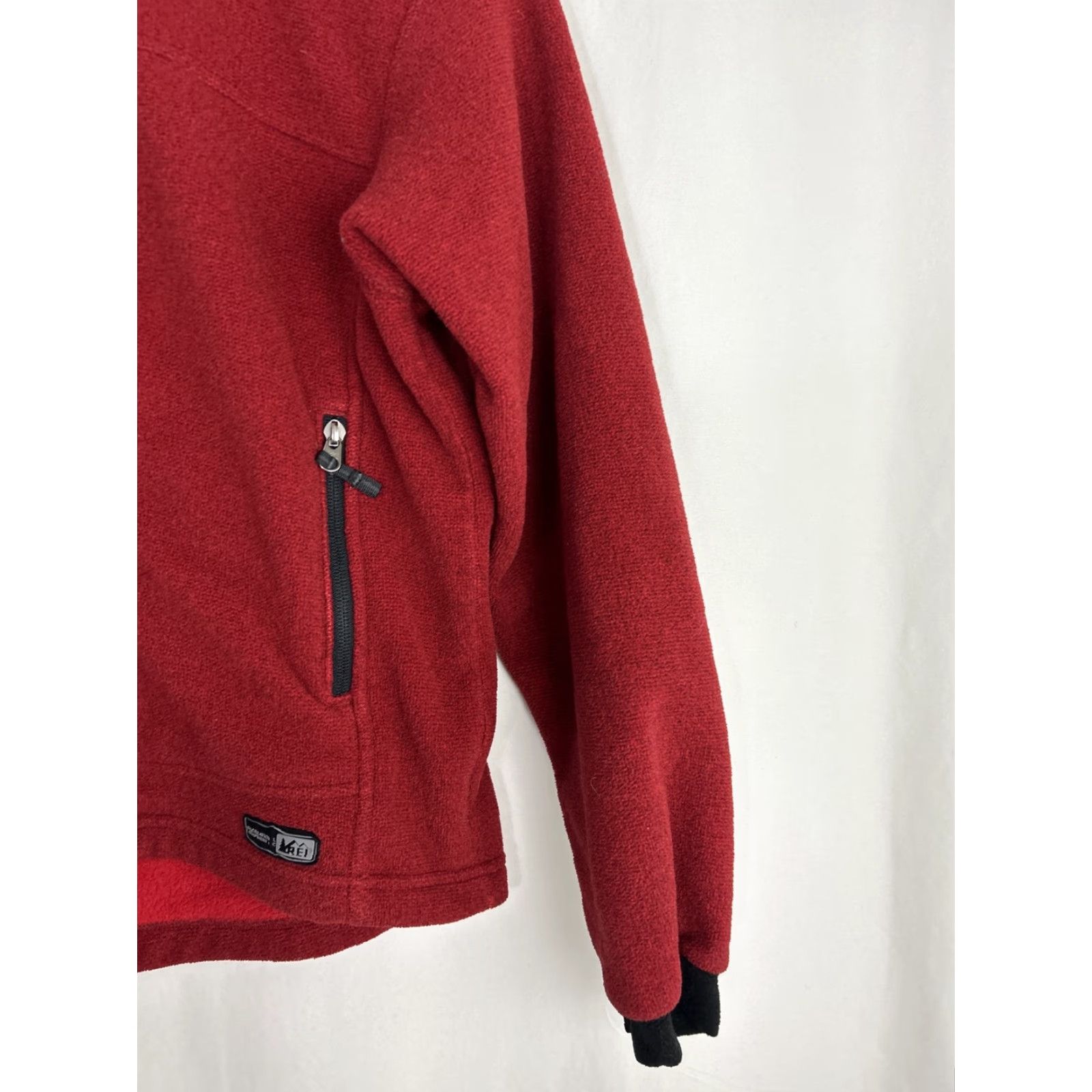Vintage REI Womens XS Full Zip Fleece Jacket Red Long Sleeve Pockets Polartec Jacket Size XS / US 0-2 / IT 36-38 - 4 Thumbnail