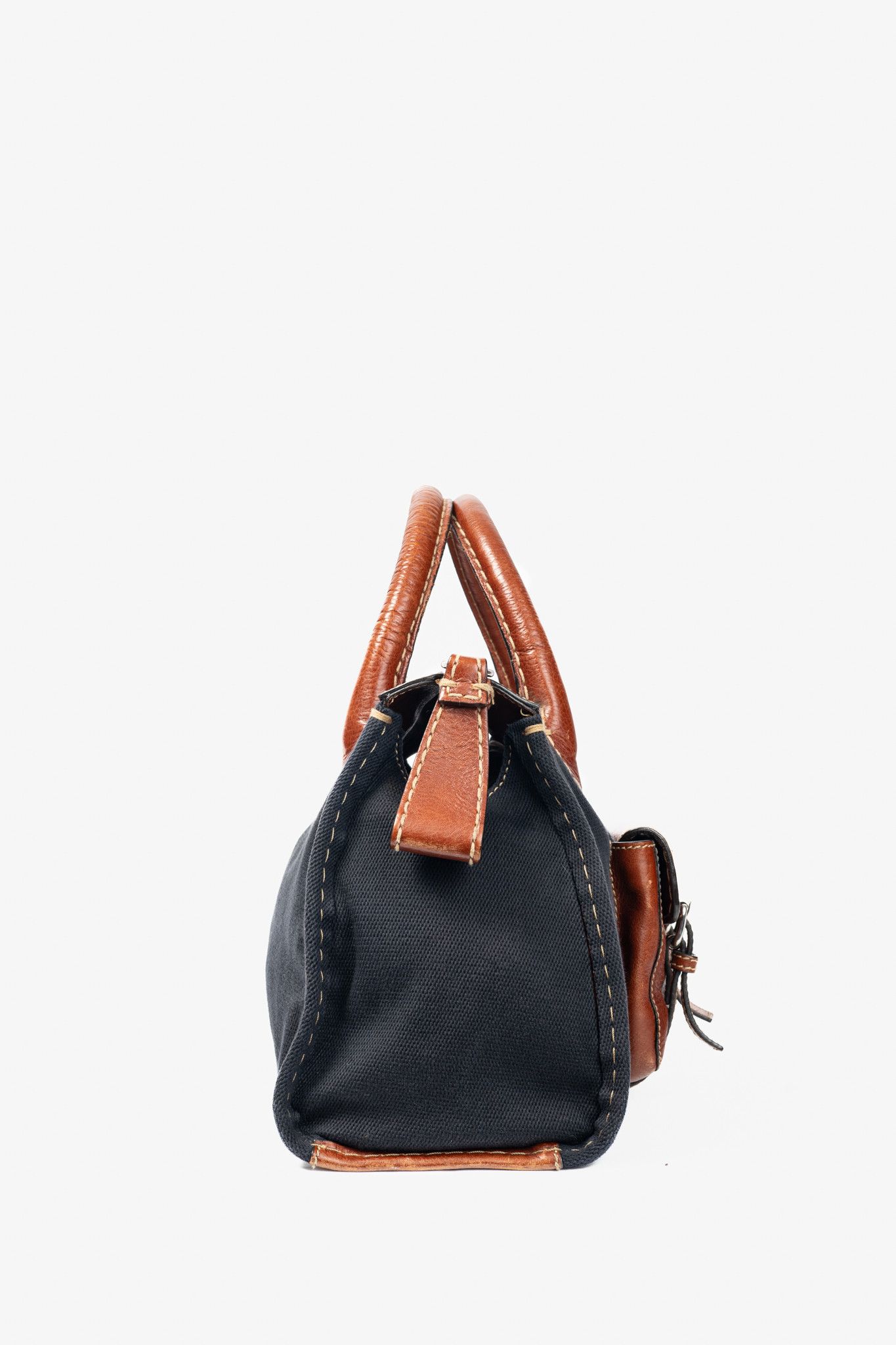Chloe Chloe Edith Navy Canvas & Leather Trim Tote Size ONE SIZE - 3 Thumbnail