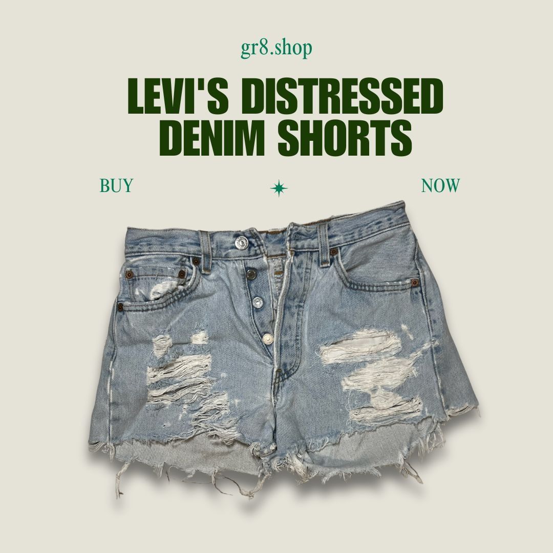 Levi's Levis 501 Distressed Denim Shorts W27 Button Fly Vintage Mad Size 27" / US 4 / IT 40 - 1 Thumbnail