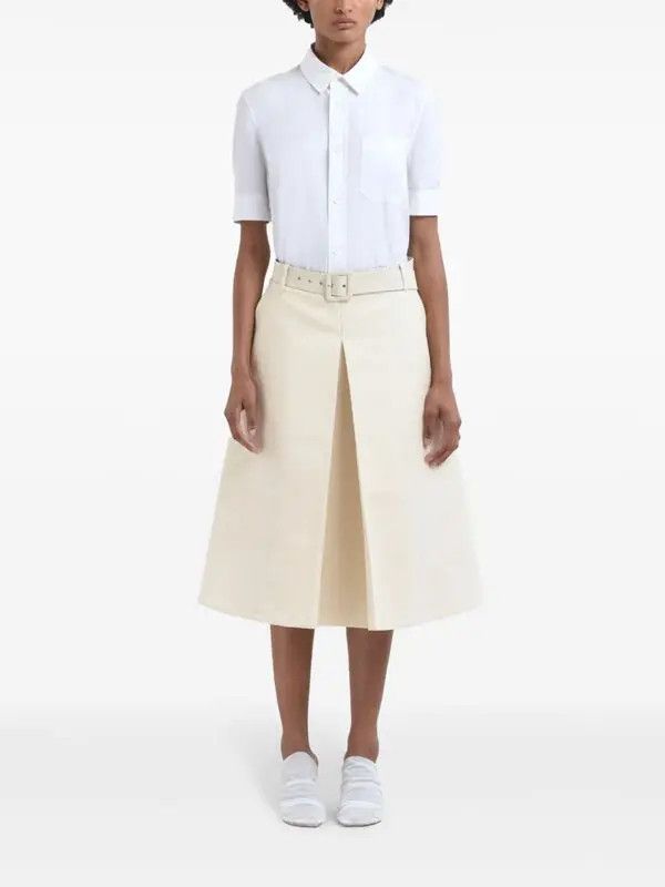 Marni o1w1db10326 Belted Midi Skirt in White Size 27" / US 4 / IT 40 - 3 Thumbnail