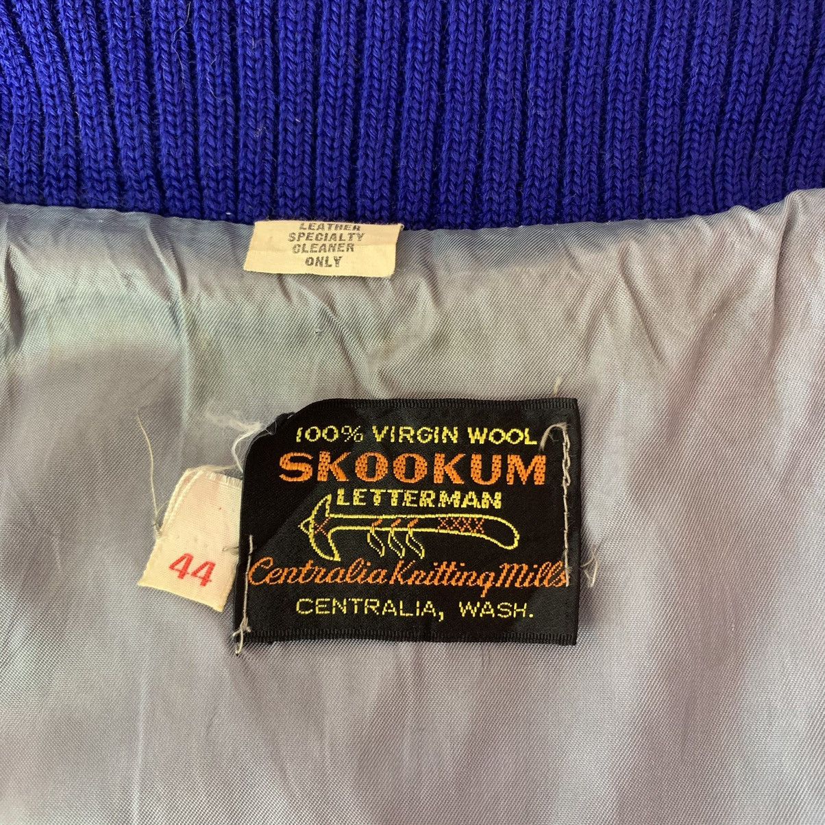Delong VINTAGE SKOOKUM LETTERMAN JACKET LEATHER MENS 44 Size US L / EU 52-54 / 3 - 12 Thumbnail