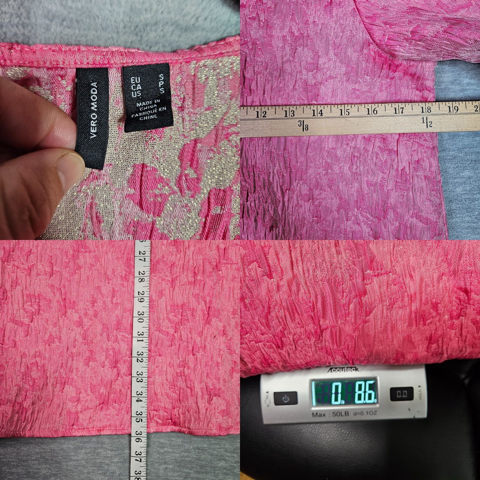 Vintage VERO MODA Milla Dress Womens S Pink Puff Sleeve Mini A-Line Summer Casual Size S / US 4 / IT 40 - 8 Thumbnail