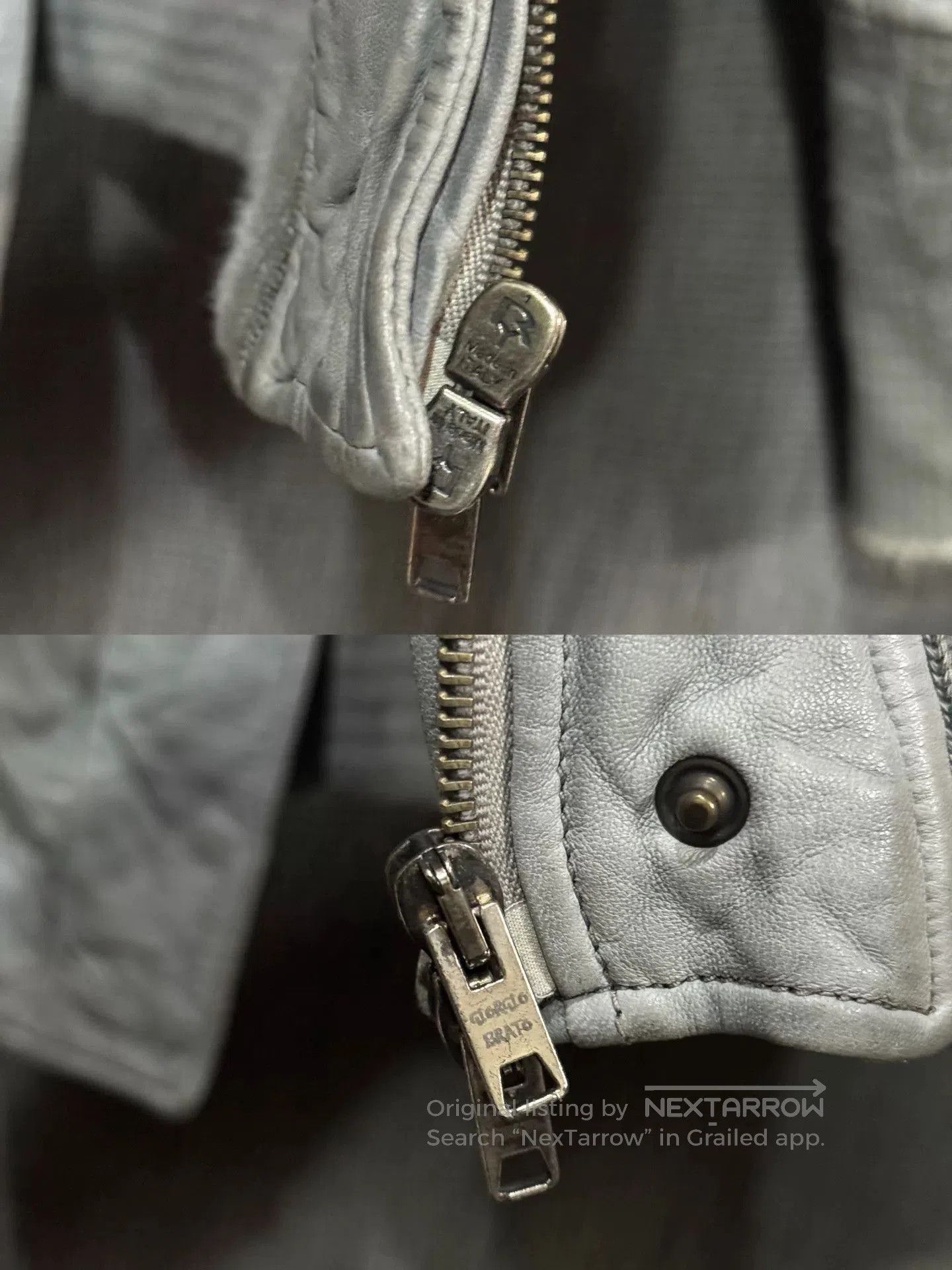 Giorgio Brato contemporary gray leather jacket by giorgio brato. Size US L / EU 52-54 / 3 - 9 Thumbnail