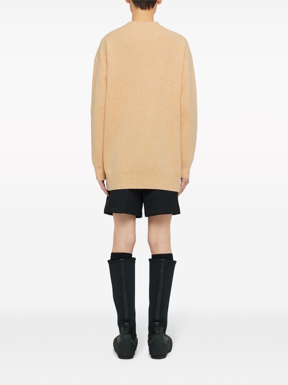 Jil Sander o1mt1gz0625 Crew-Neck Wool-Blend Jumper in Orange Size US M / EU 48-50 / 2 - 3 Thumbnail