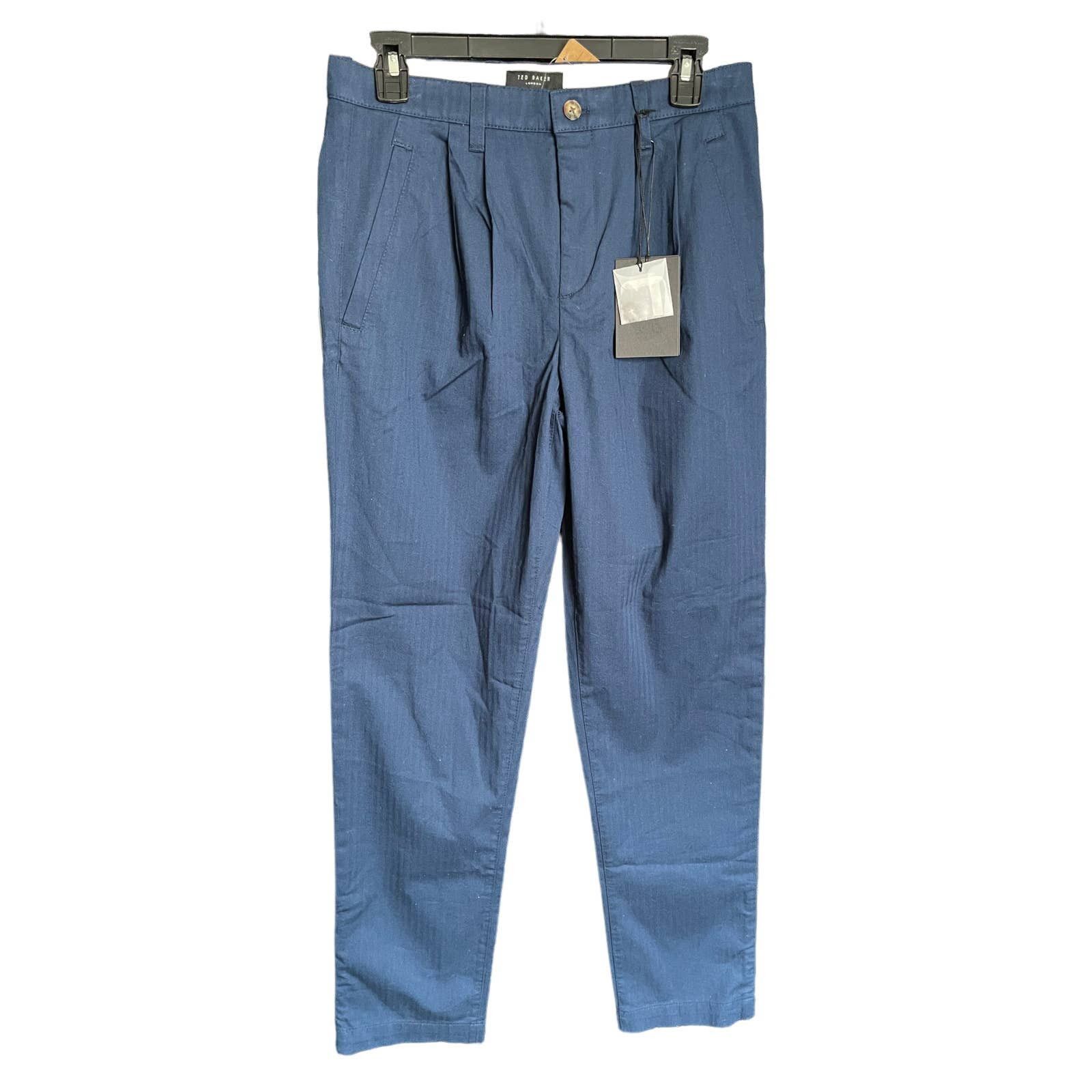NWT $199 Ted Baker Mens High Rise Straight Pants SZ 28R Blue