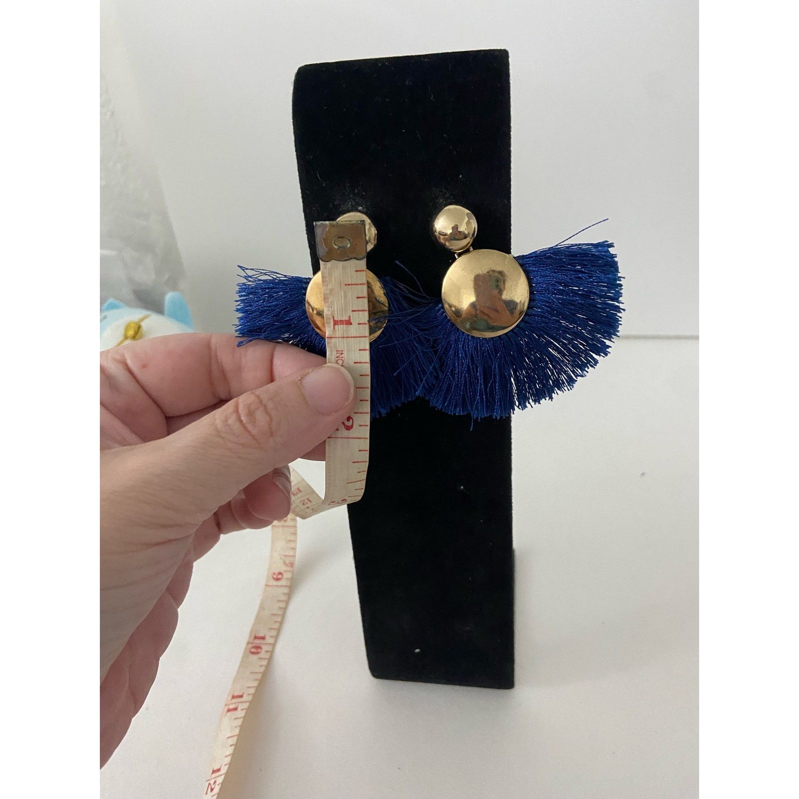 Other Dark blue fringe earrings gold tone Size ONE SIZE - 3 Thumbnail