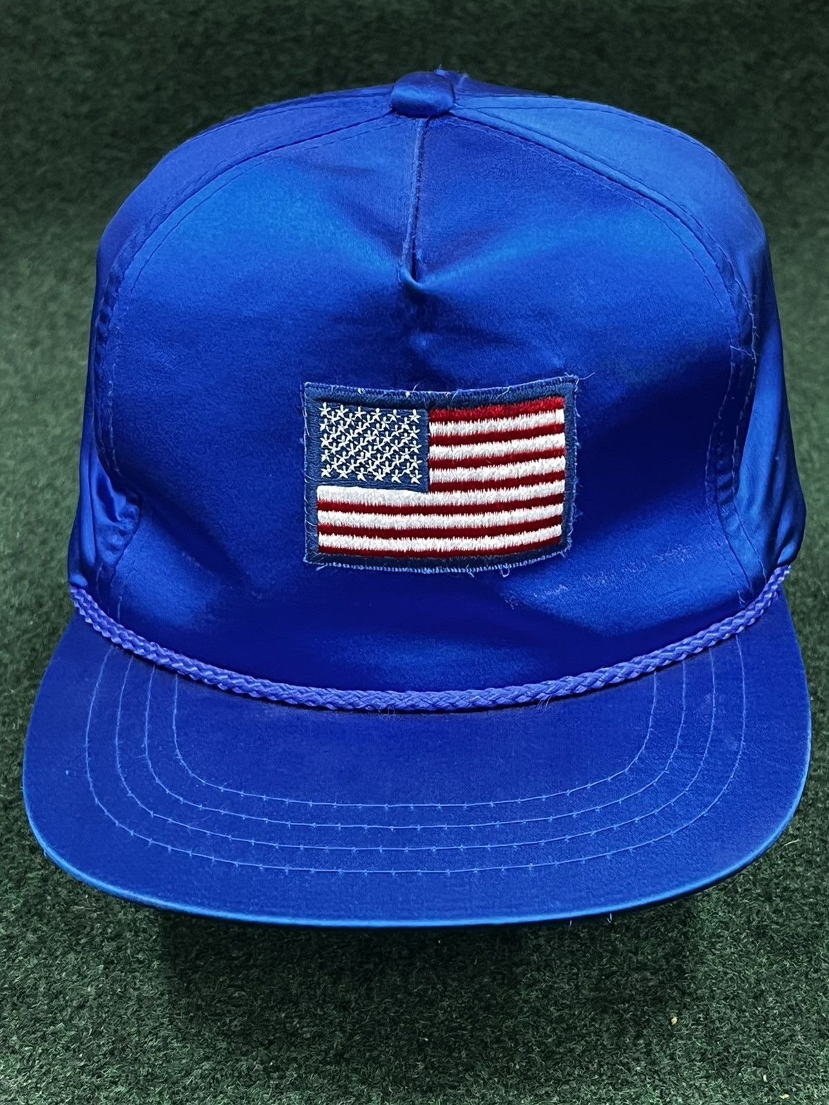 Vintage Vintage 90s American Flag Patch Satin Snapback Hat Size ONE SIZE - 1 Thumbnail