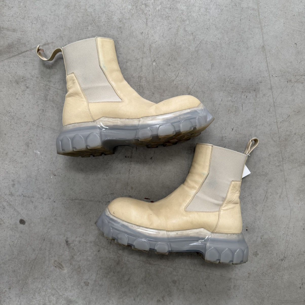 Rick Owens Rick Owens Bozo Tractor Boot Parchment (EU40) Size US 7 / EU 40 - 1 Thumbnail