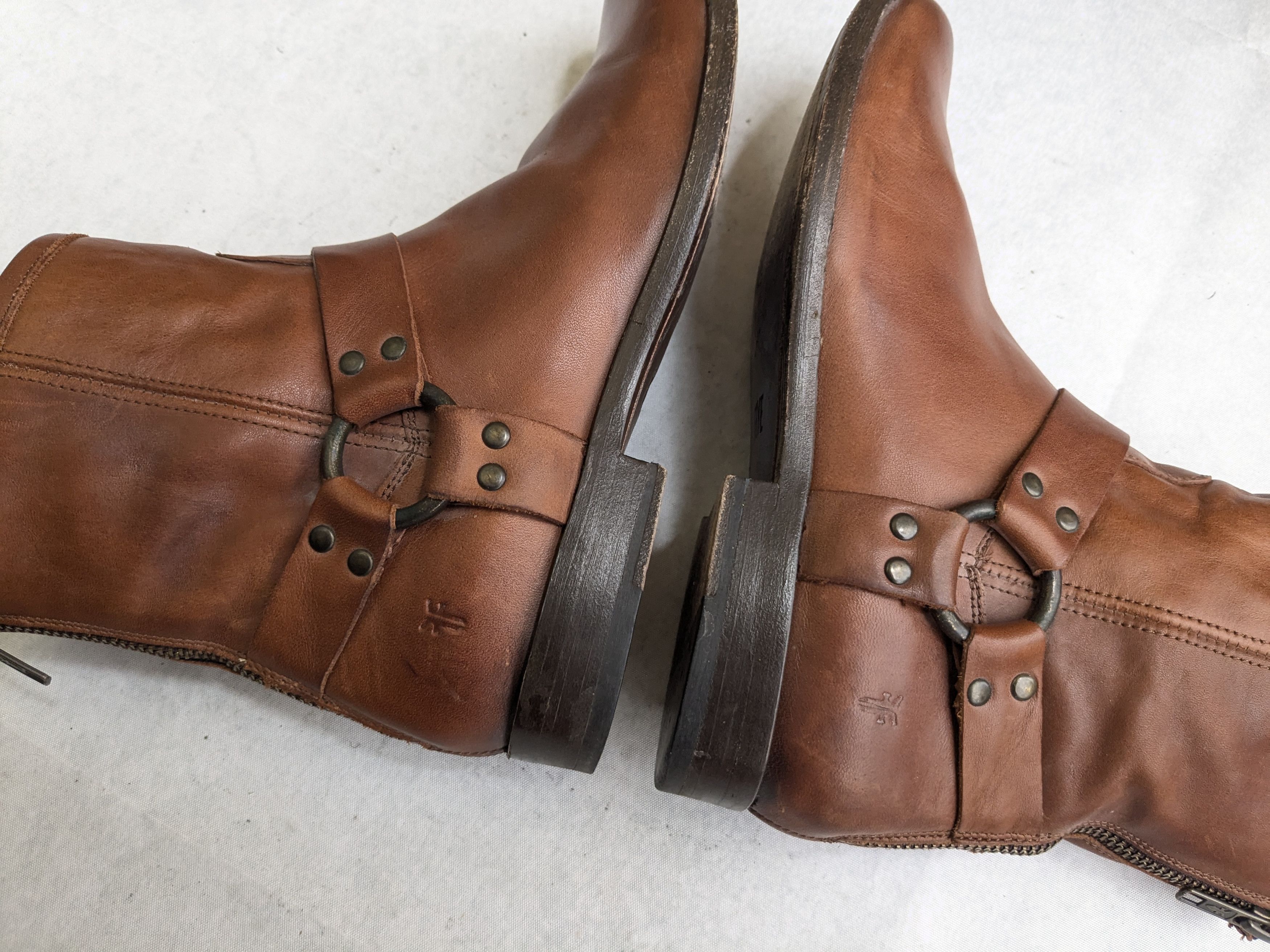 Frye Frye Harness Boots Brown Leather 7.5 Leather Buckle Harness Size US 7.5 / EU 40-41 - 6 Thumbnail