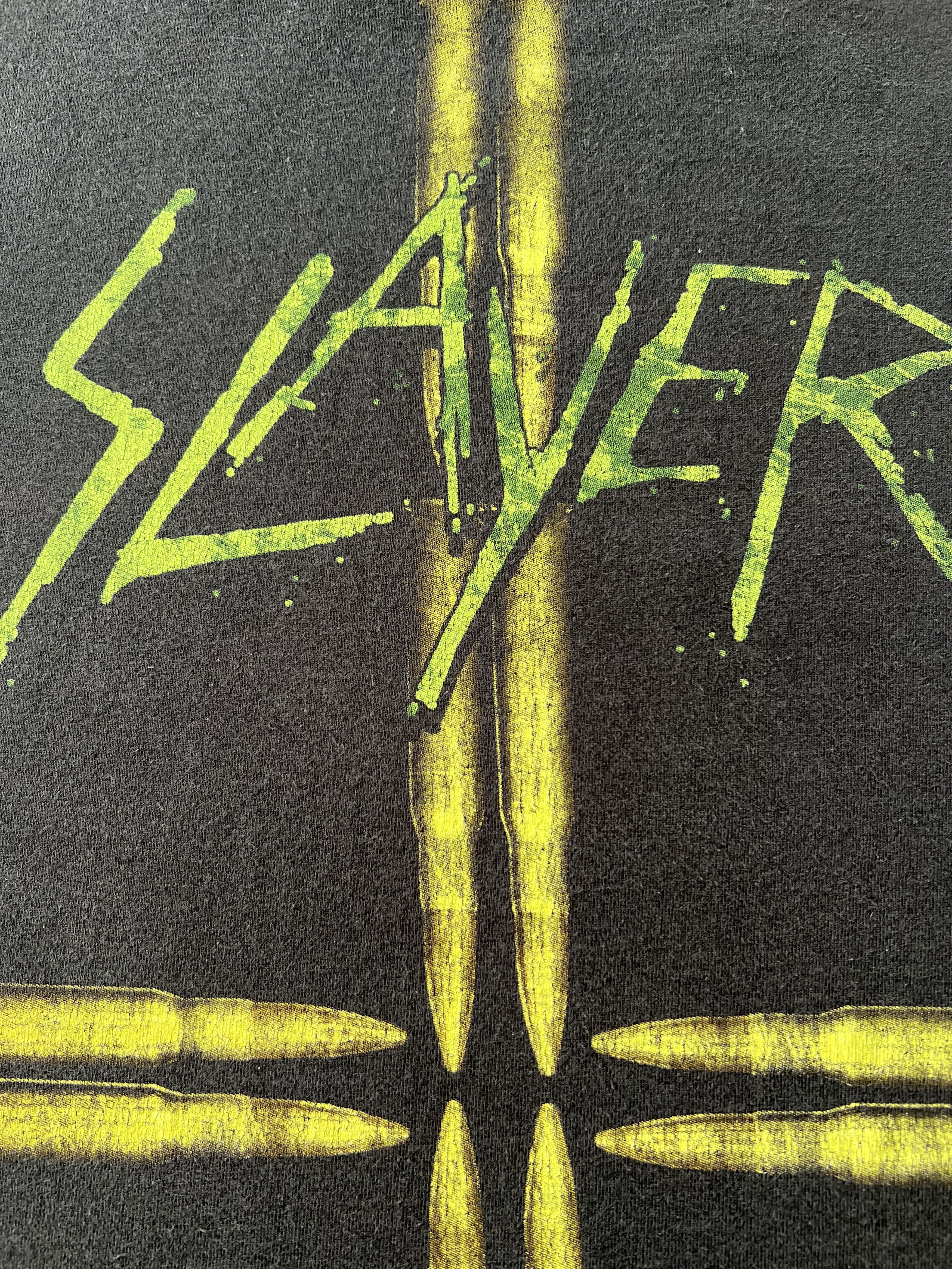 Band Tees Vintage 2004 Slayer Skull Metal Band Black T-shirt Size US M / EU 48-50 / 2 - 12 Thumbnail