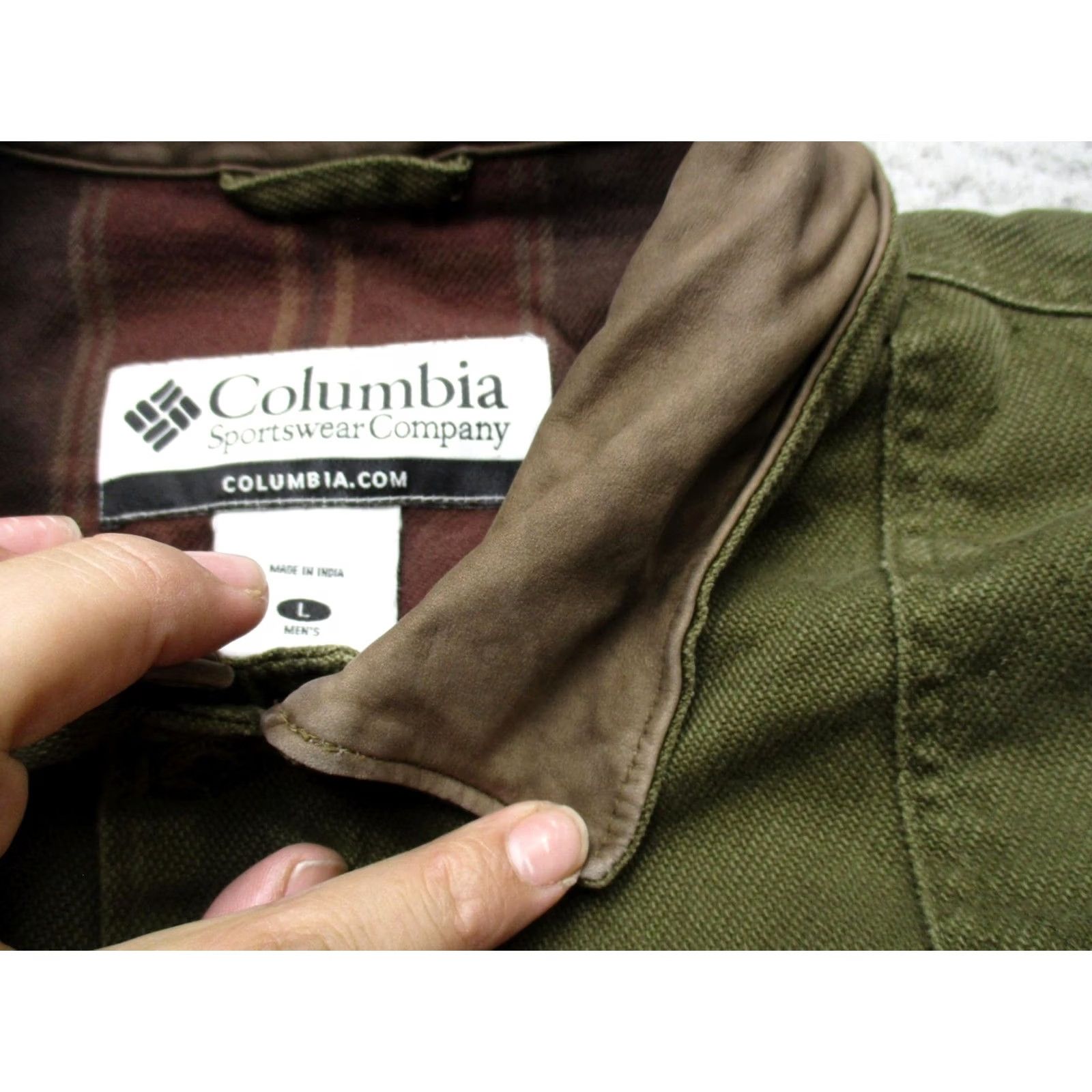 Vintage Columbia Jacket Mens Large Green Canvas Chore Field Snap Front Lined Workwear Size US L / EU 52-54 / 3 - 5 Thumbnail