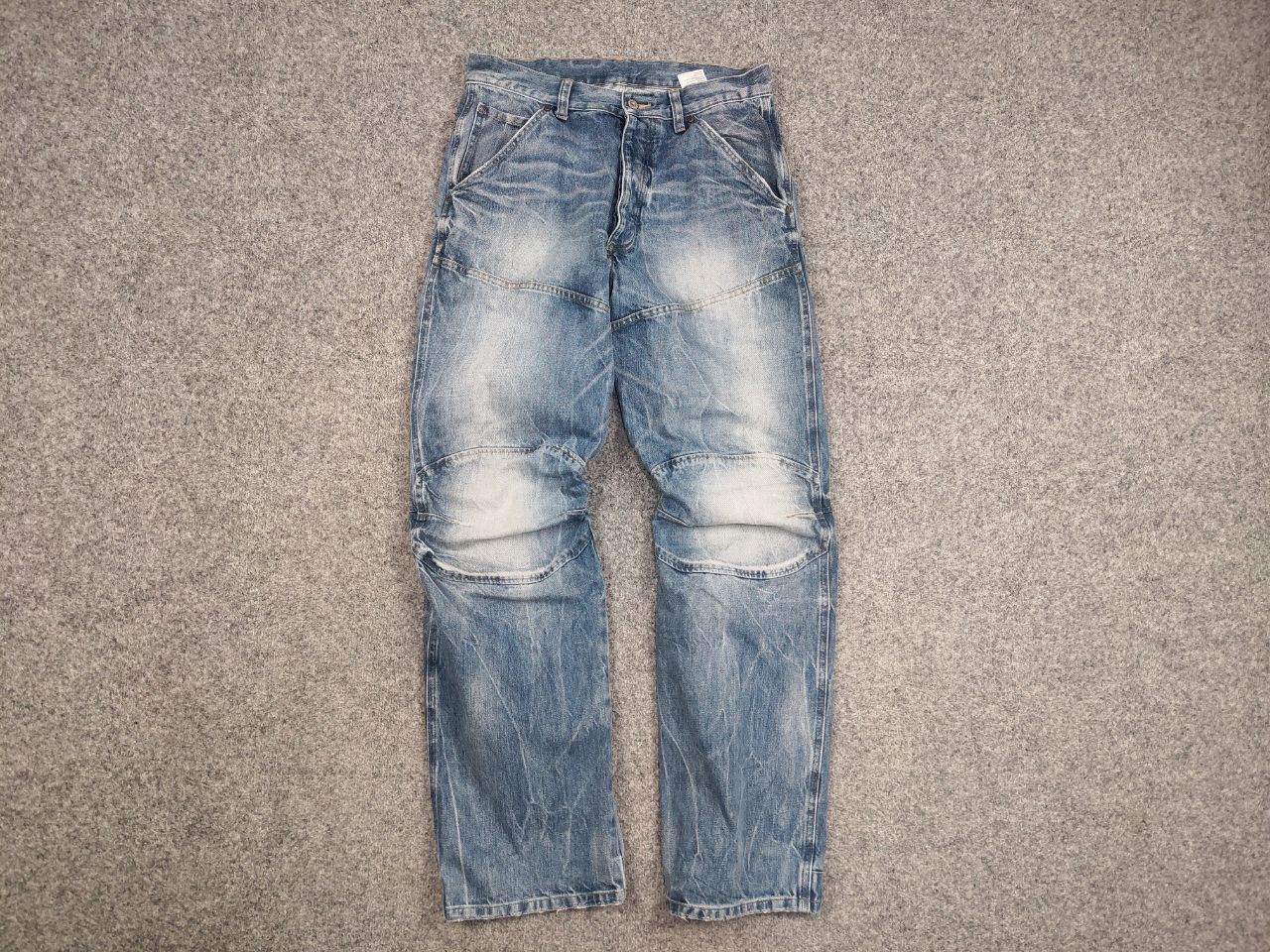 G-Star Vintage G Star Raw 3D Loose Double Knee Faded Denim Jeans Size US 33 - 8 Thumbnail