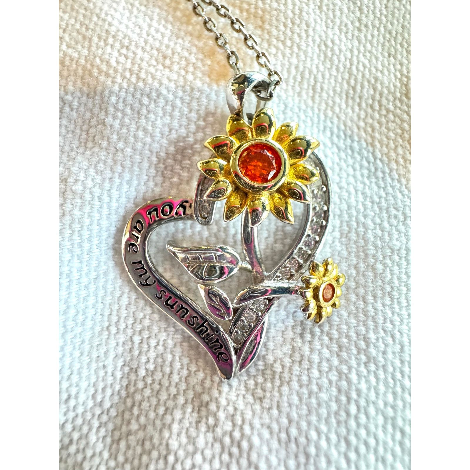 Homemade 🌞 “You Are My Sunshine” Sterling Silver Necklace – 925 – Size ONE SIZE - 1 Thumbnail