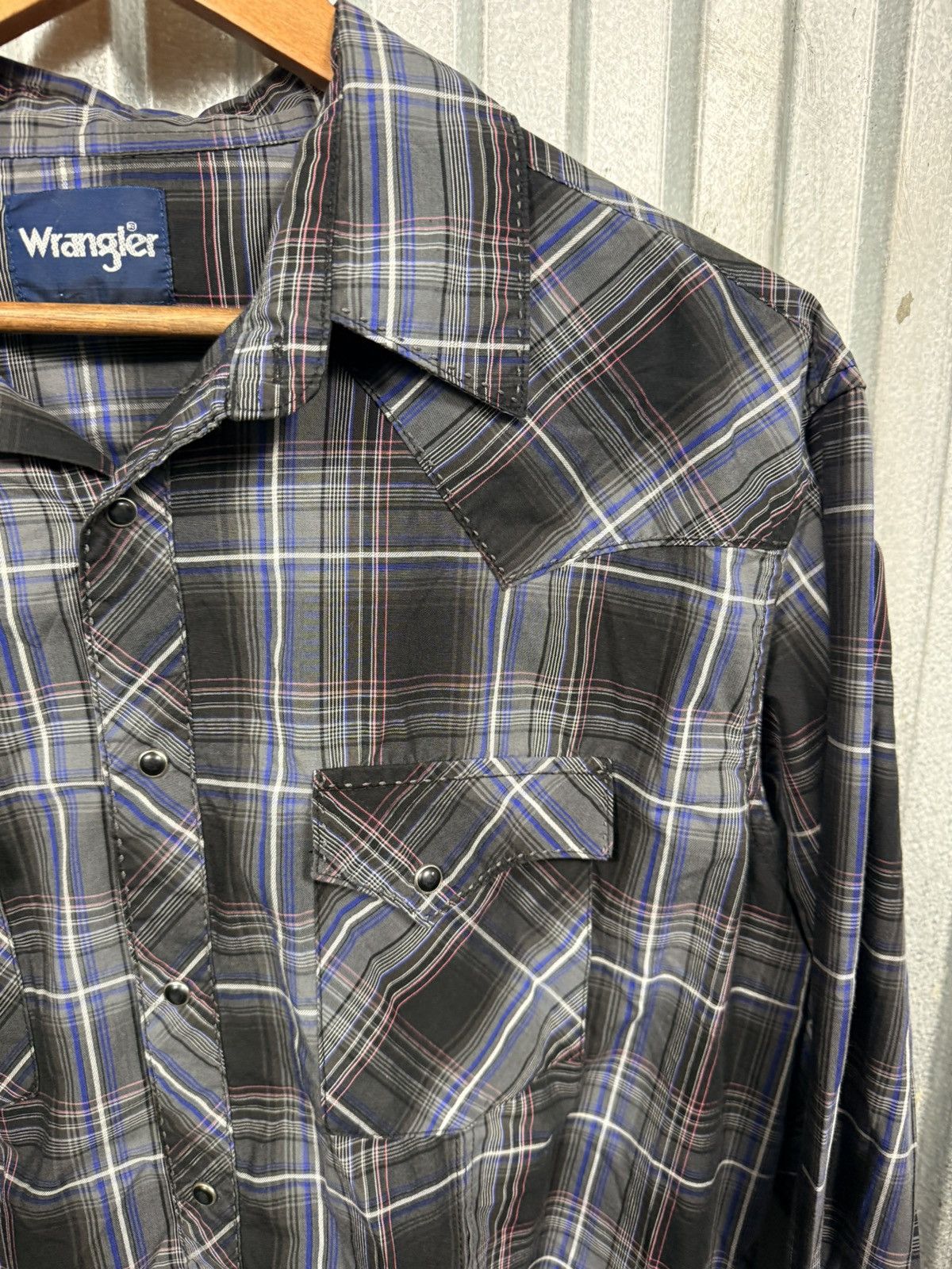 Wrangler Vintage Wrangler Western Pearl Snap Plaid Button Up Shirt Size US XL / EU 56 / 4 - 5 Thumbnail