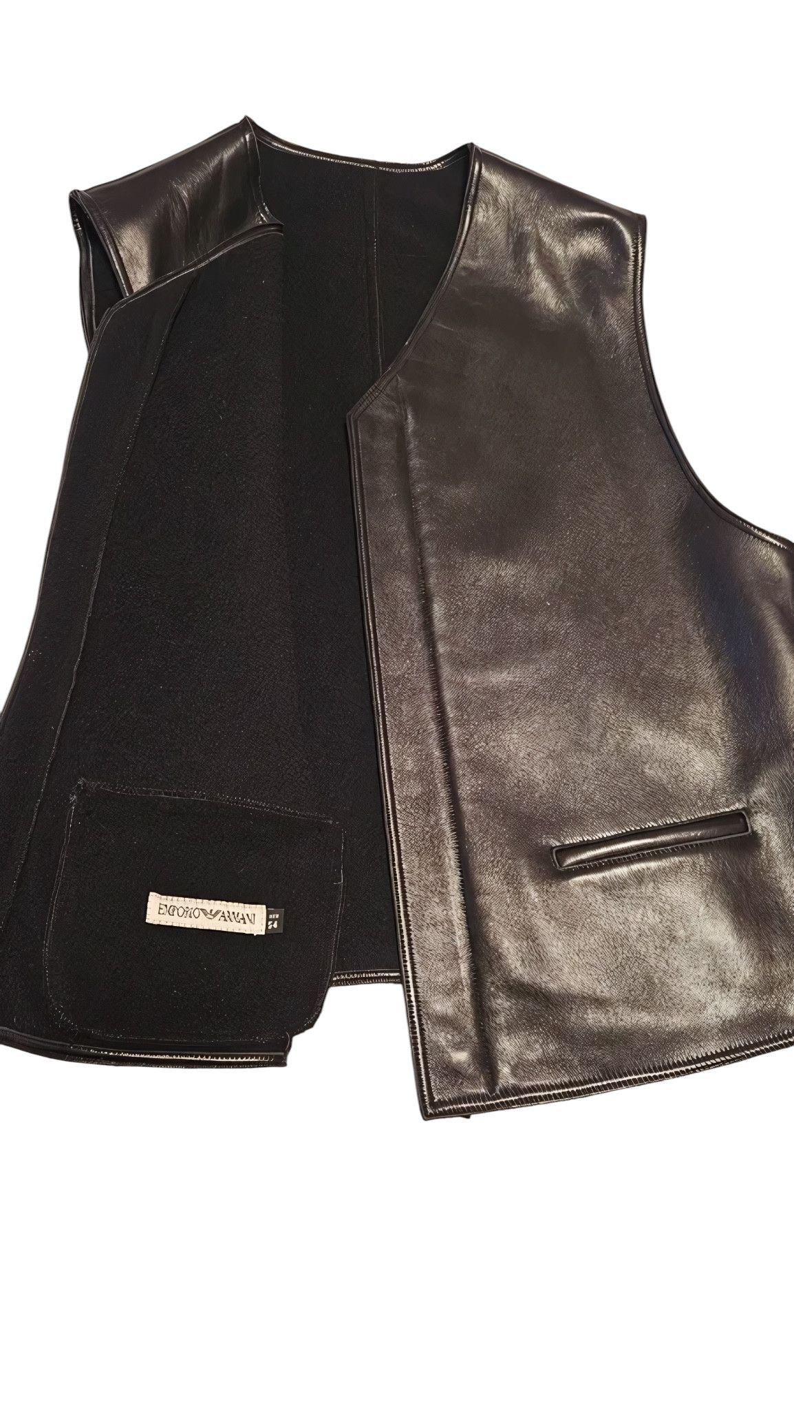 Emporio Armani VINTAGE EMPORIO ARMANI LAMBSKIN LEATHER VEST Size US L / EU 52-54 / 3 - 2 Thumbnail