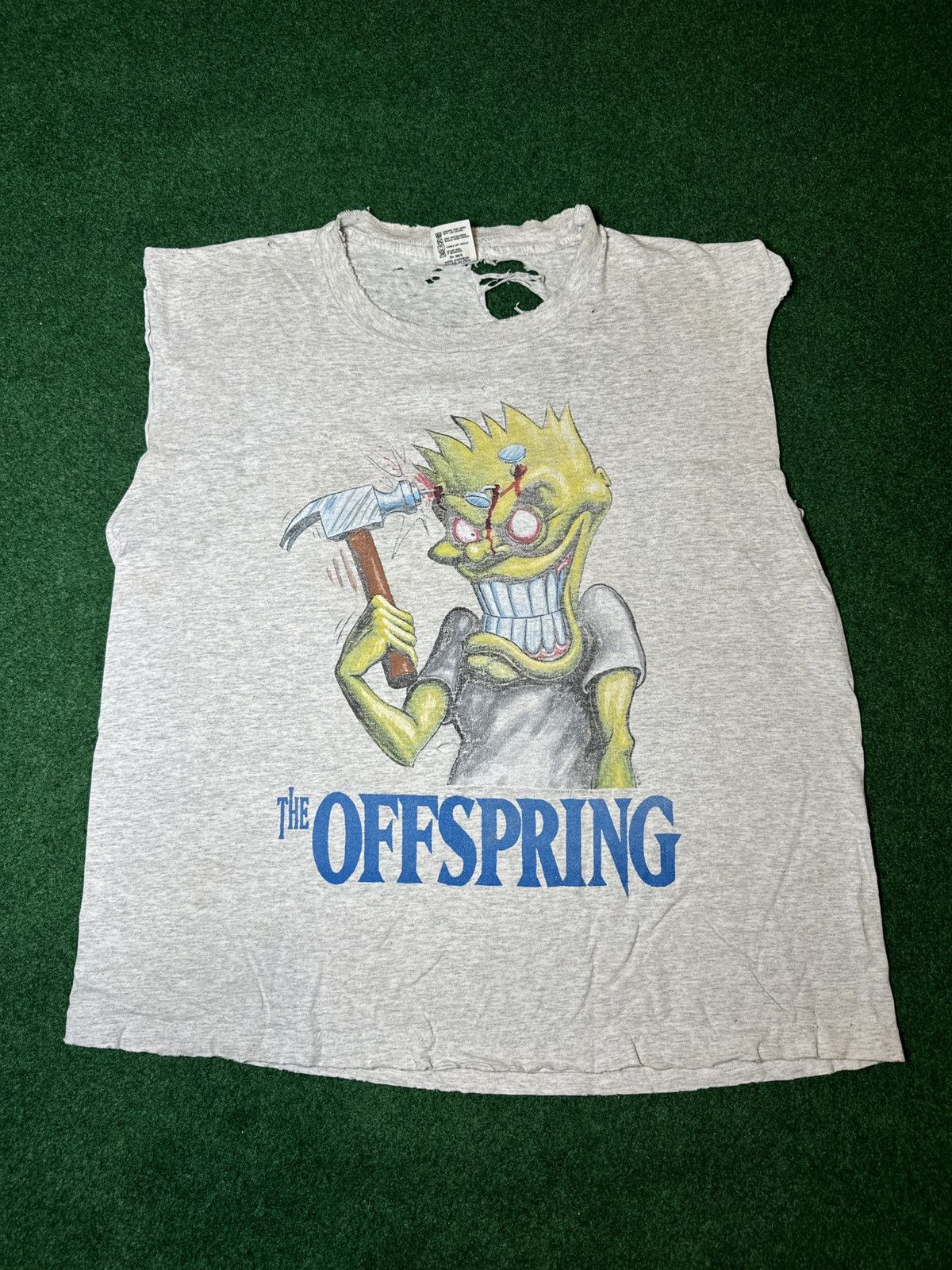 Anvil × Band Tees × Vintage Vtg 90s The Offspring Hammer RARE Cutoff Distressed T Shirt Size US XL / EU 56 / 4 - 1 Thumbnail