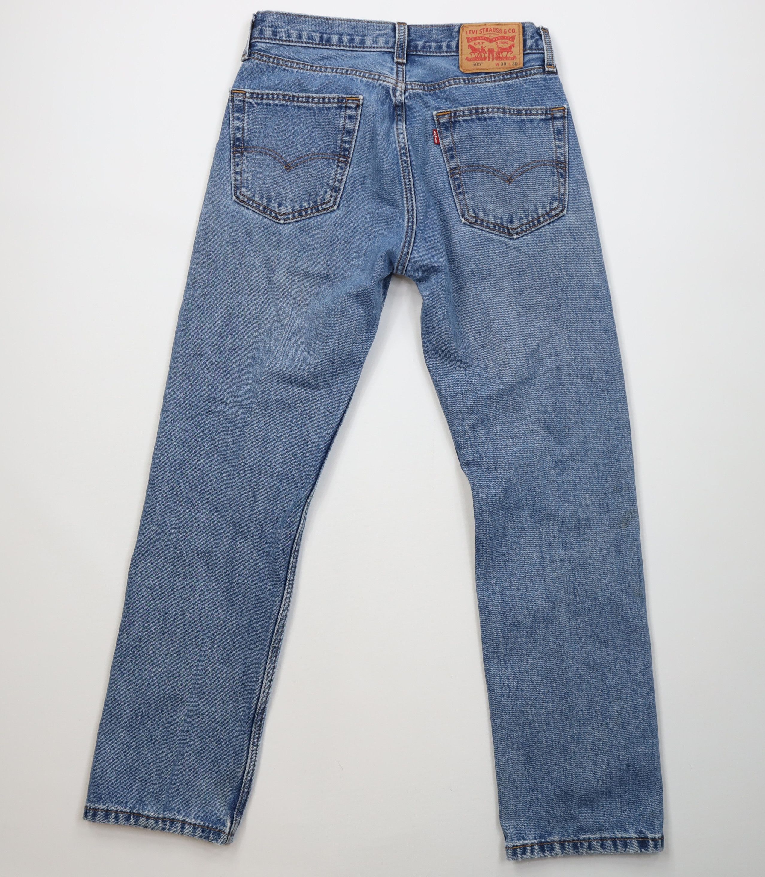 Levi's Vintage Y2K Levis 505 Regular Straight Leg Denim Jeans Blue Size US 30 / EU 46 - 12 Thumbnail