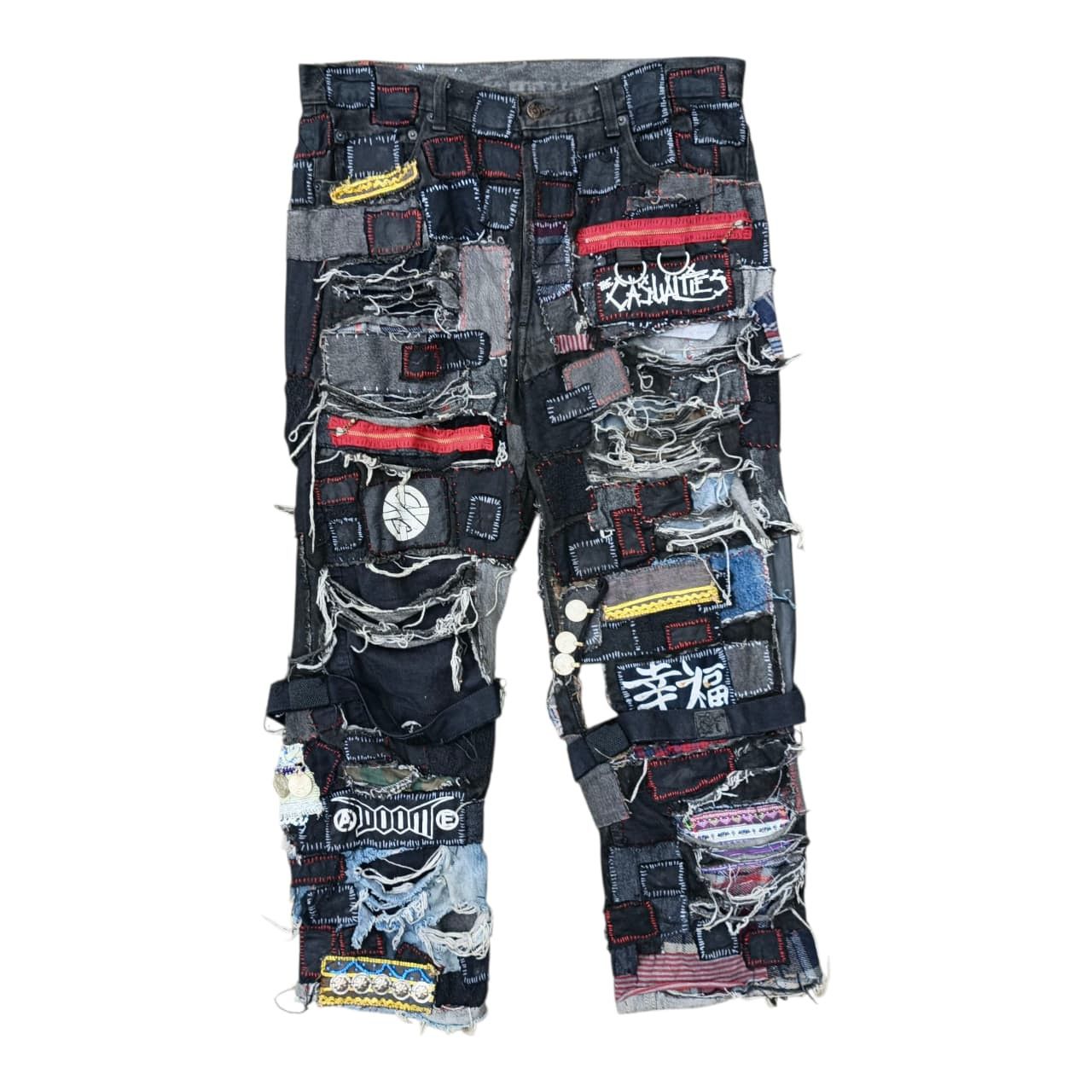 Levi's Levis 501 x Dog Milano Paris Designer Distressed Patch Size US 31 - 1 Thumbnail