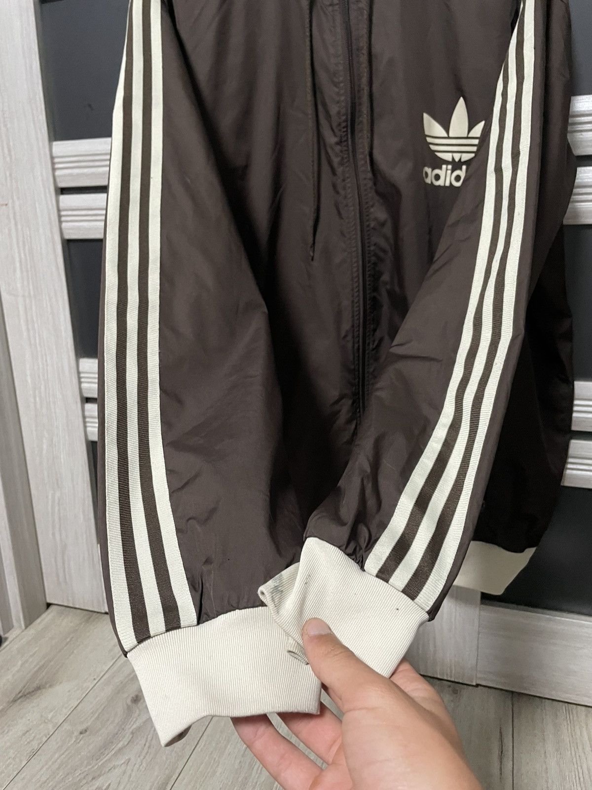 Adidas × Vintage Vintage 2006 Adidas Nylon Windbreaker Brown Jacket Y2K Size US XL / EU 56 / 4 - 9 Thumbnail