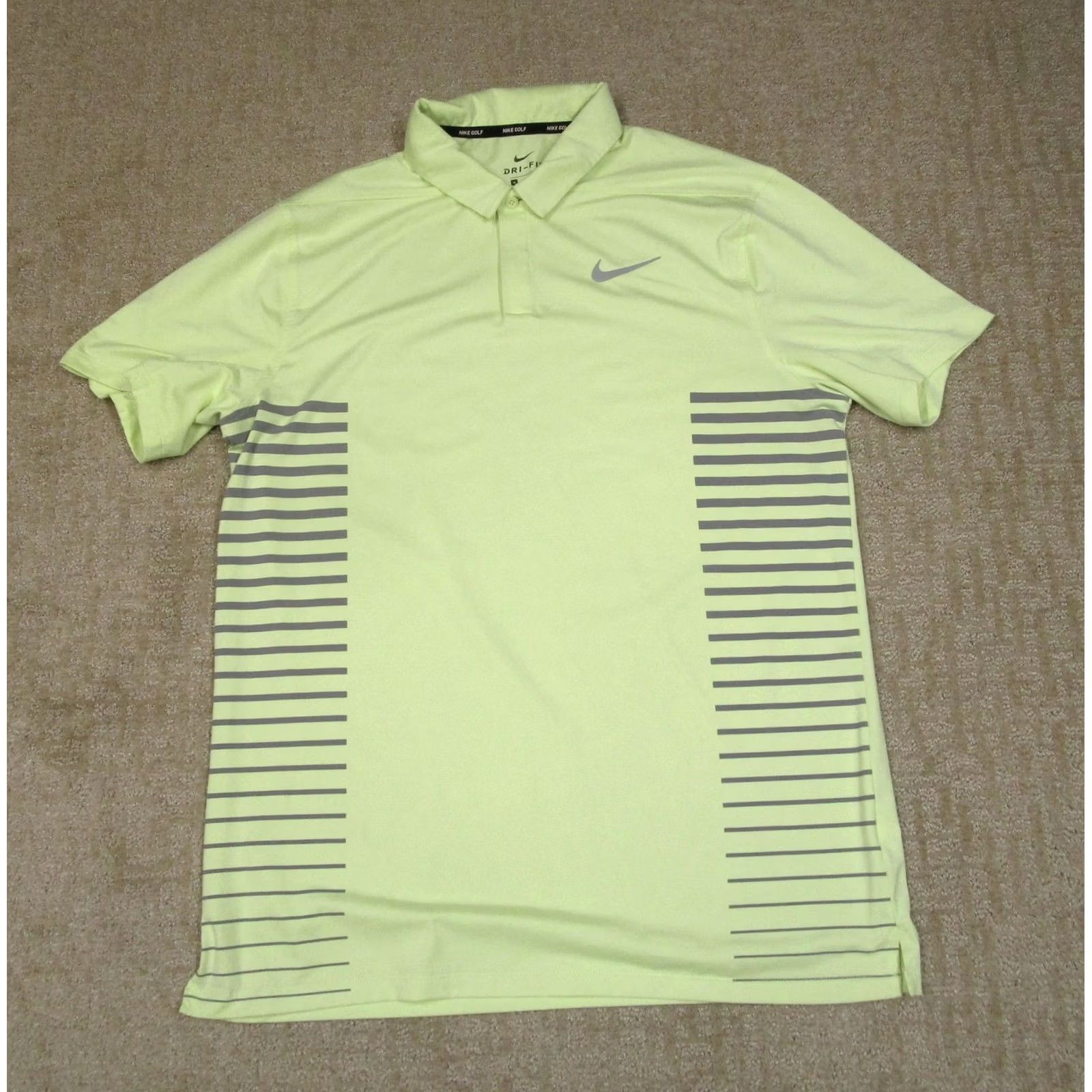 Nike Nike Dri-FIT Polo Shirt Golf Mens Medium Yellow Neon Side Stripe Performance Size US M / EU 48-50 / 2 - 2 Thumbnail