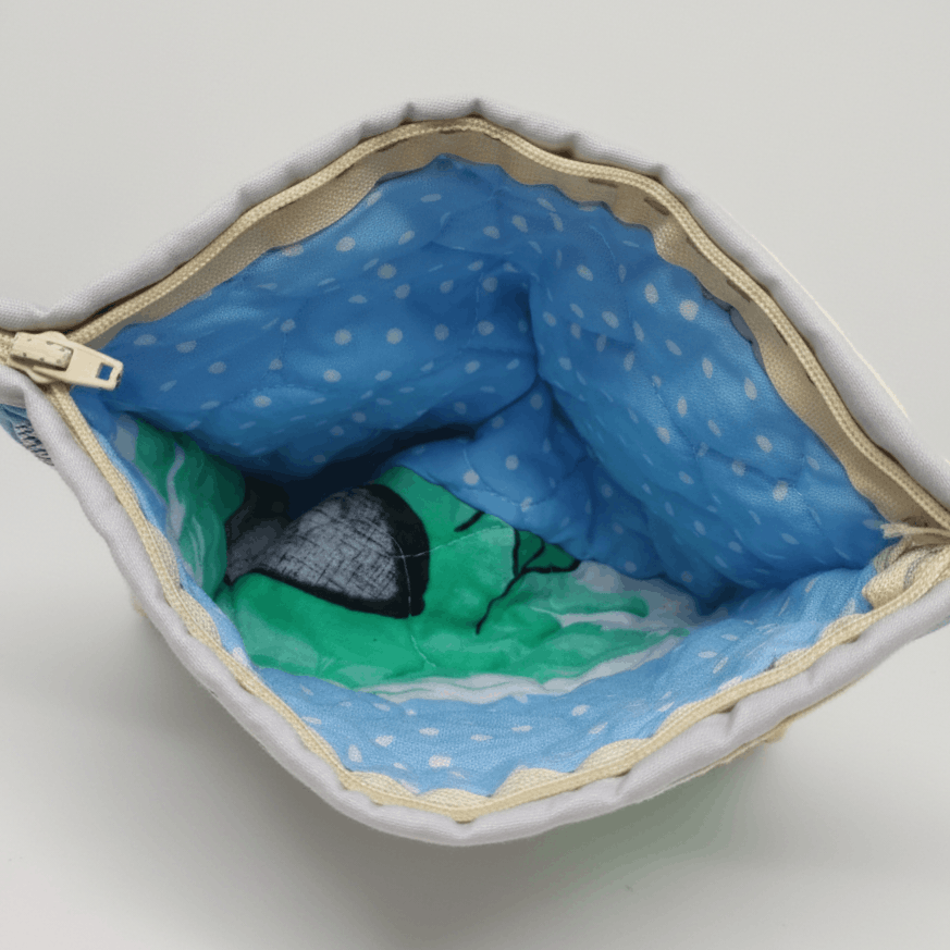 Handmade Zipper Pouch 7x7" Handmade Applique Embroidery Maze Handsewn Size ONE SIZE - 7 Thumbnail