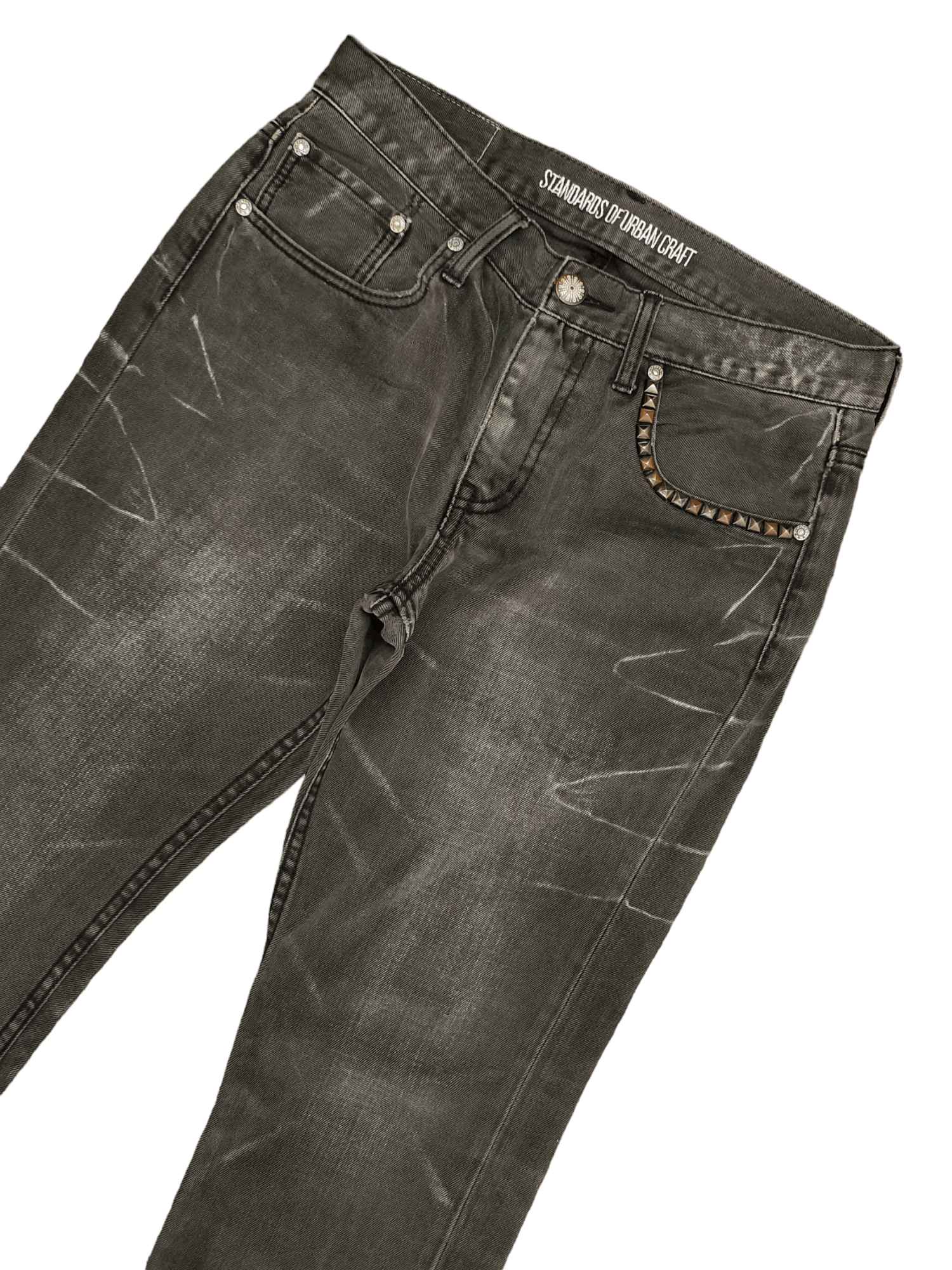 If Six Was Nine Flare Jeans Urban Craft Studded Faded Boot Cut Y2k Goa Size US 31 - 4 Thumbnail