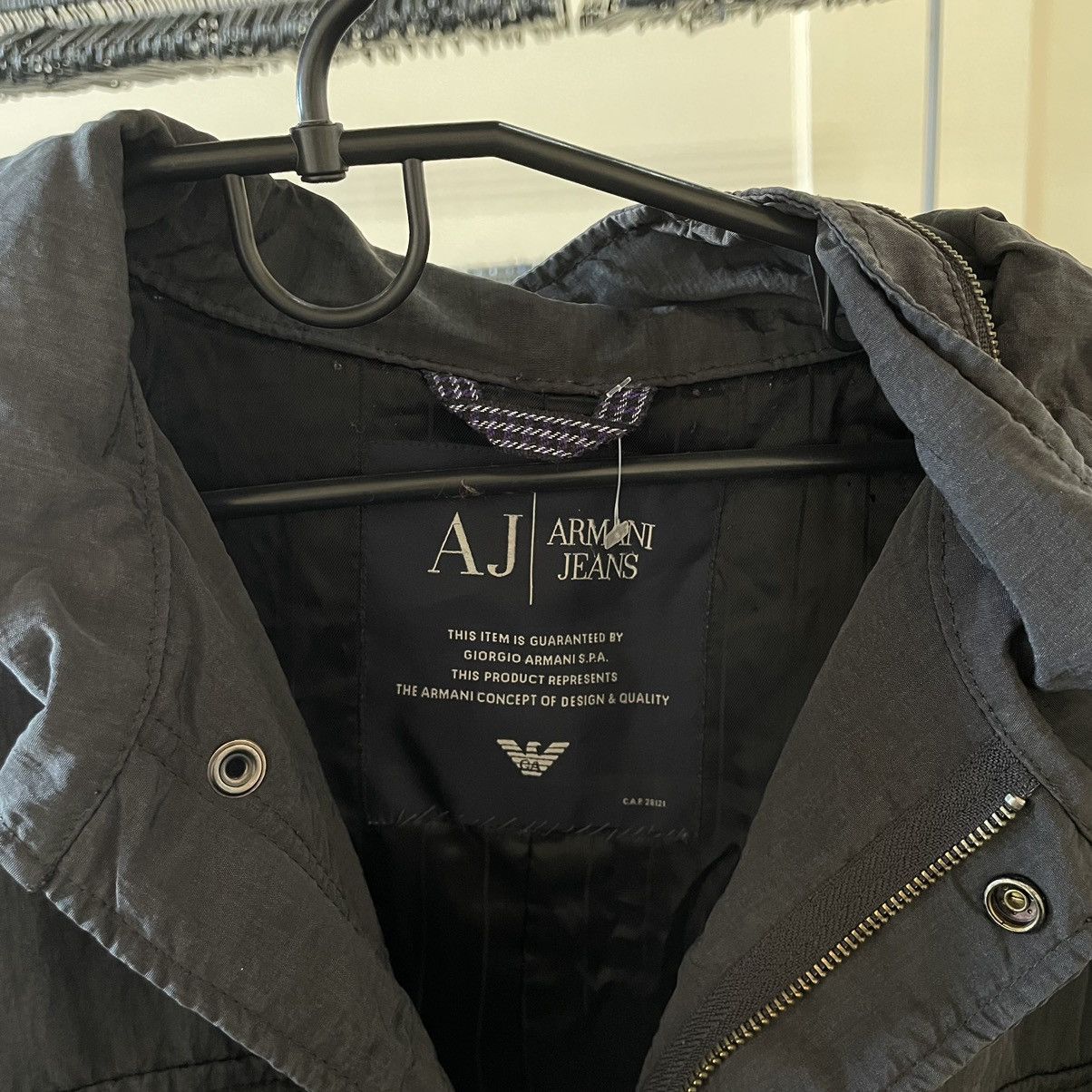 Armani × Japanese Brand Nylon Hooded Armani jeans army Jacket hoodie coat multipoc Size US L / EU 52-54 / 3 - 4 Thumbnail