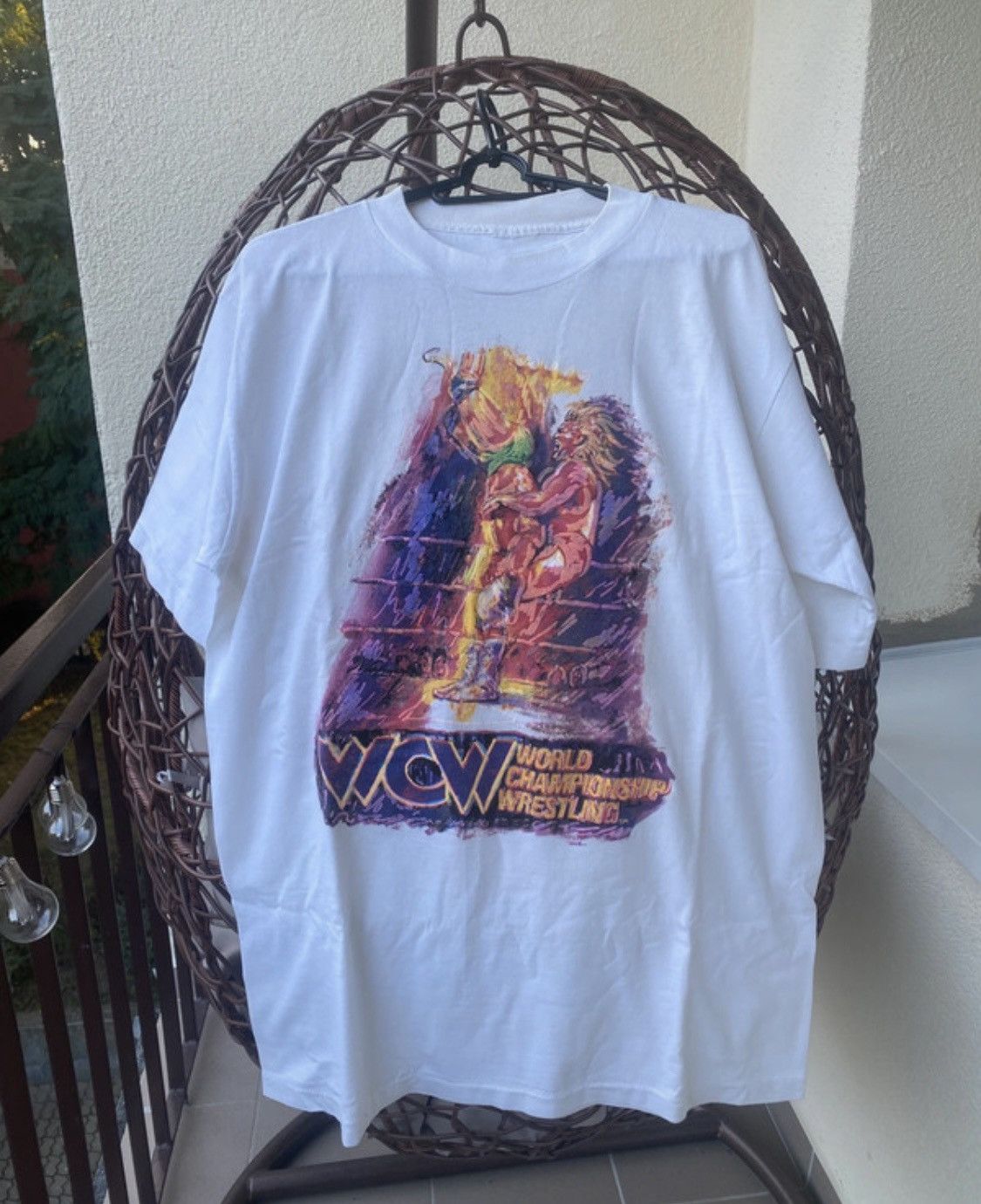 Vintage Vintage wcw wrestling tee 90s Size US L / EU 52-54 / 3 - 1 Thumbnail