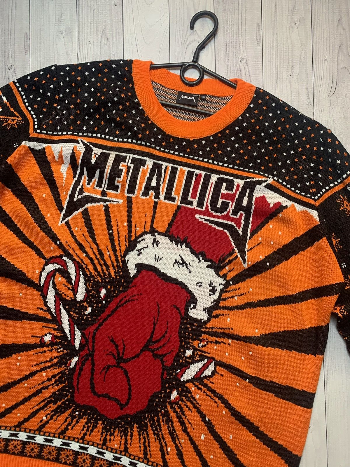 Metallica Metallica orange rock sweater big logo size XXXL Santa rare Size US XXL / EU 58 / 5 - 2 Thumbnail