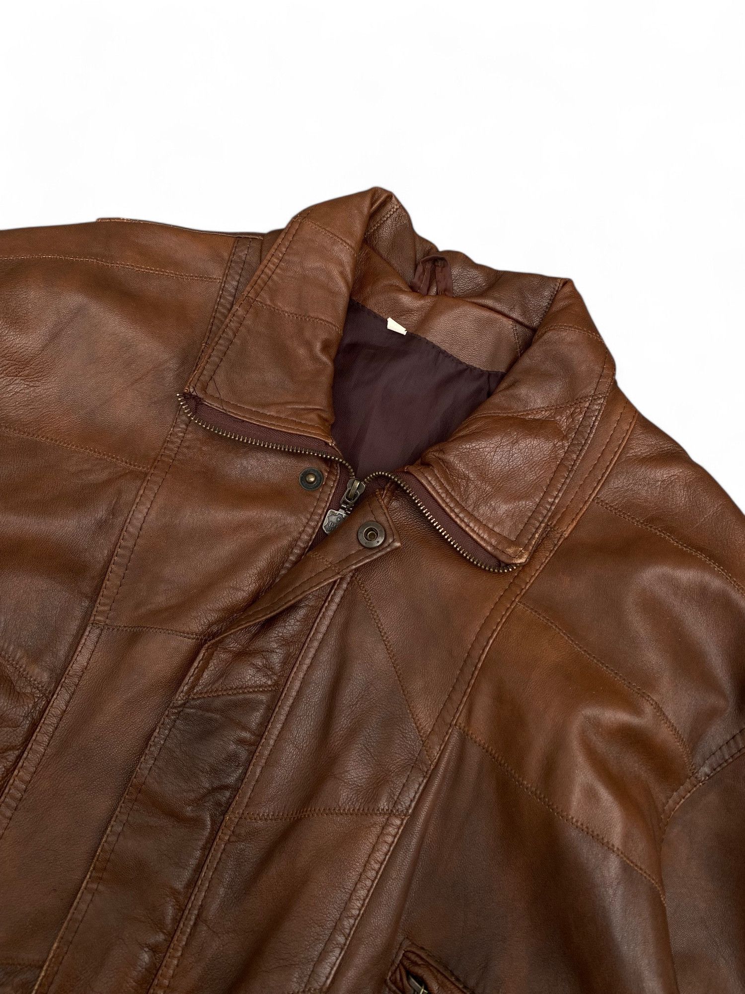 Genuine Leather × Vintage Vintage Patchwork Leather Jacket Size US XL / EU 56 / 4 - 4 Thumbnail