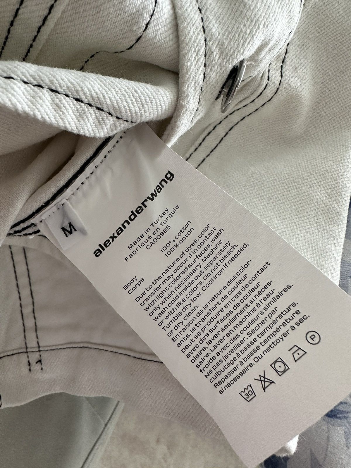 Alexander Wang × Designer Alexander Wang White Overdyed Denim Short Sleeve Shirt Size US M / EU 48-50 / 2 - 7 Thumbnail