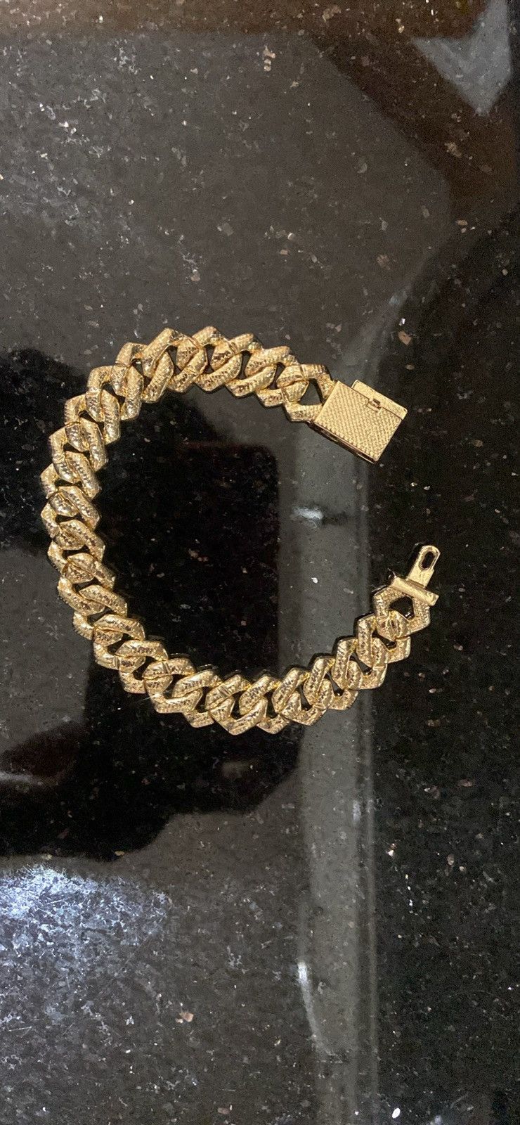 Other 14mm iced out cuban link bracelet gold tone Size ONE SIZE - 4 Thumbnail