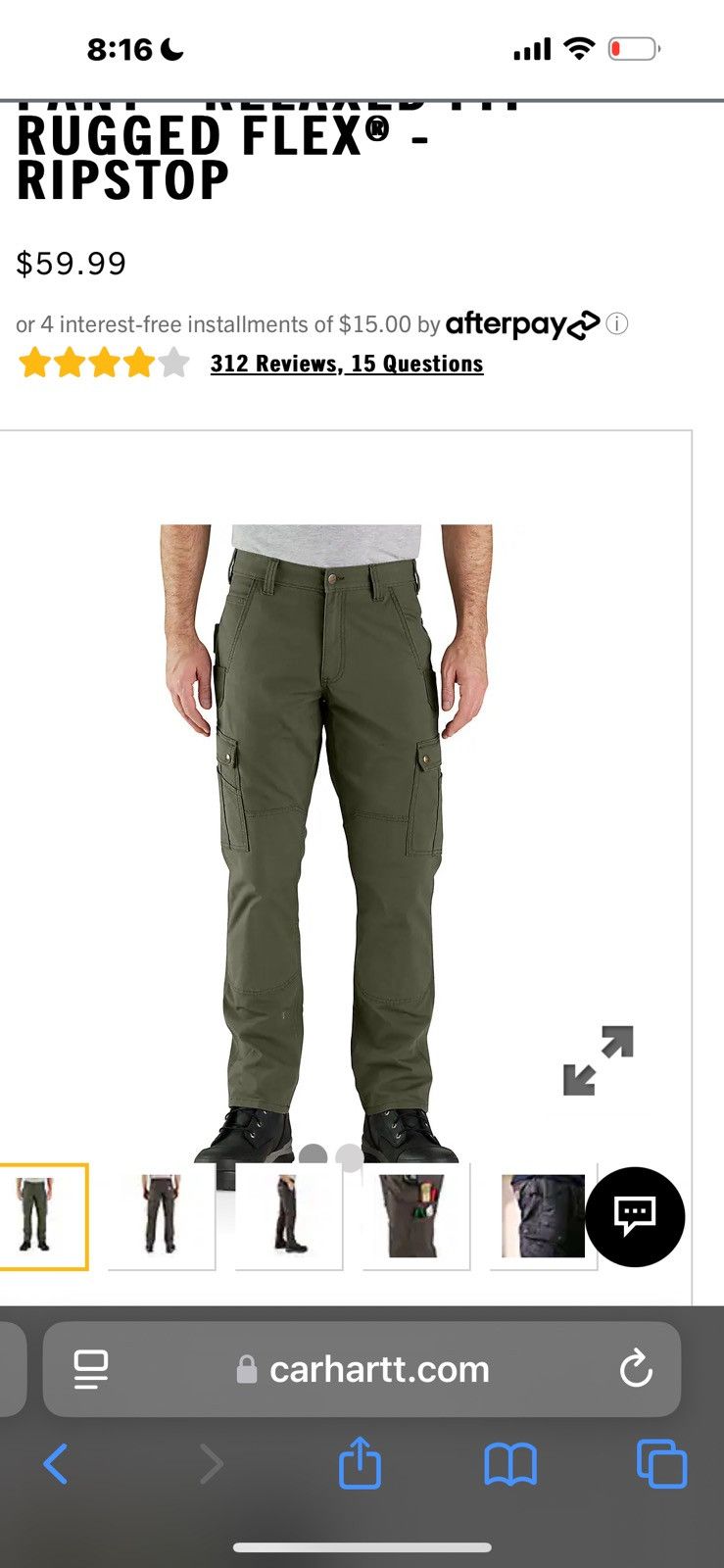 Carhartt Carhartt Green Cargo Work Pants Size US 30 / EU 46 - 11 Thumbnail