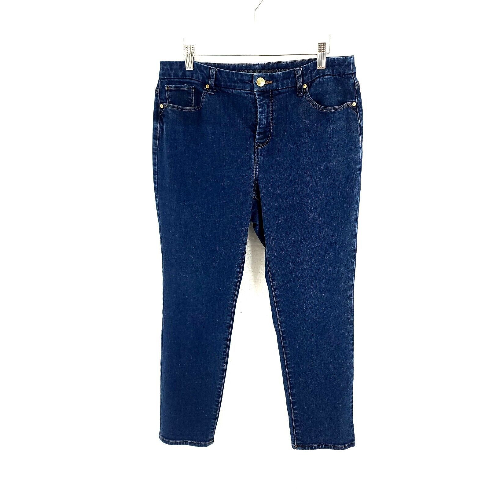 Chicos Chico's So Slimming Girlfriend Blue Denim Jeans Size 1.5P Mi Size 33" - 1 Thumbnail