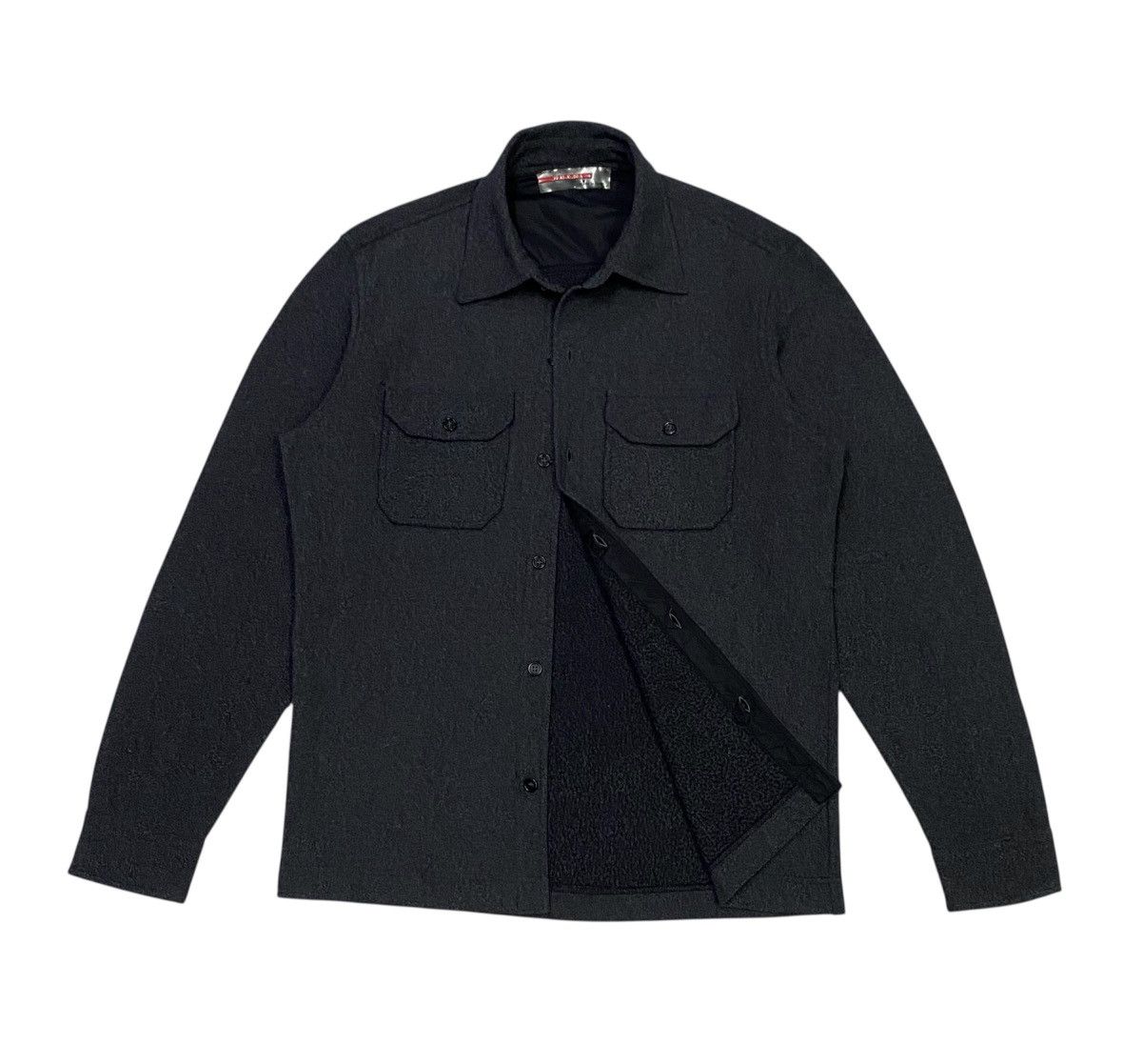Prada Vintage Prada Fleece Double Pocket Button Ups Shirt Size US L / EU 52-54 / 3 - 1 Thumbnail
