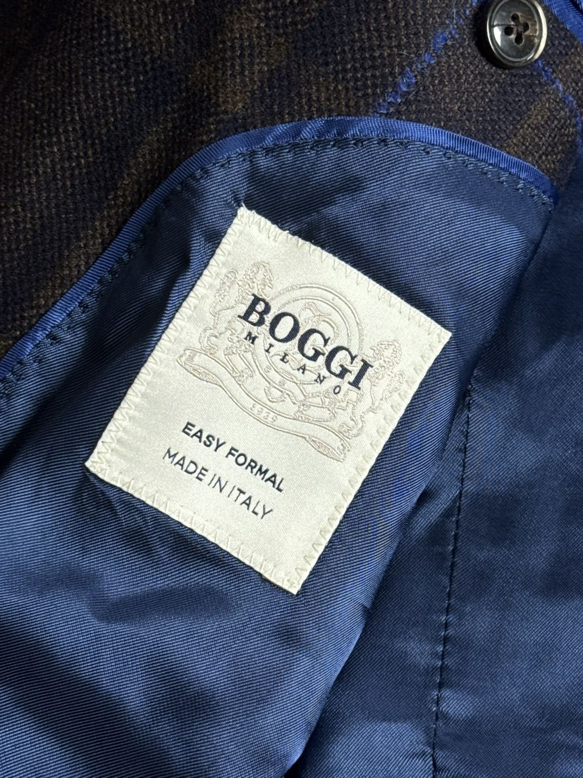Boggi Boggi 52size wool Chekered blazer button up jacket luxury Size 42R - 8 Thumbnail