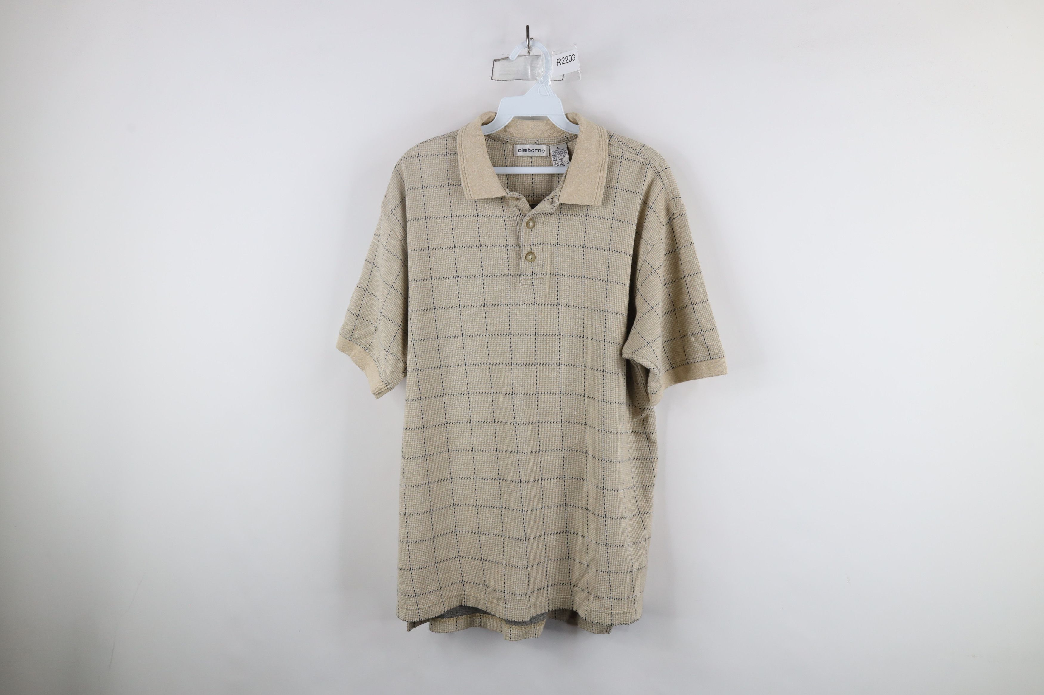 Vintage Vintage 90s Streetwear Houndstooth Plaid Collared Polo Shirt Size US L / EU 52-54 / 3 - 1 Thumbnail