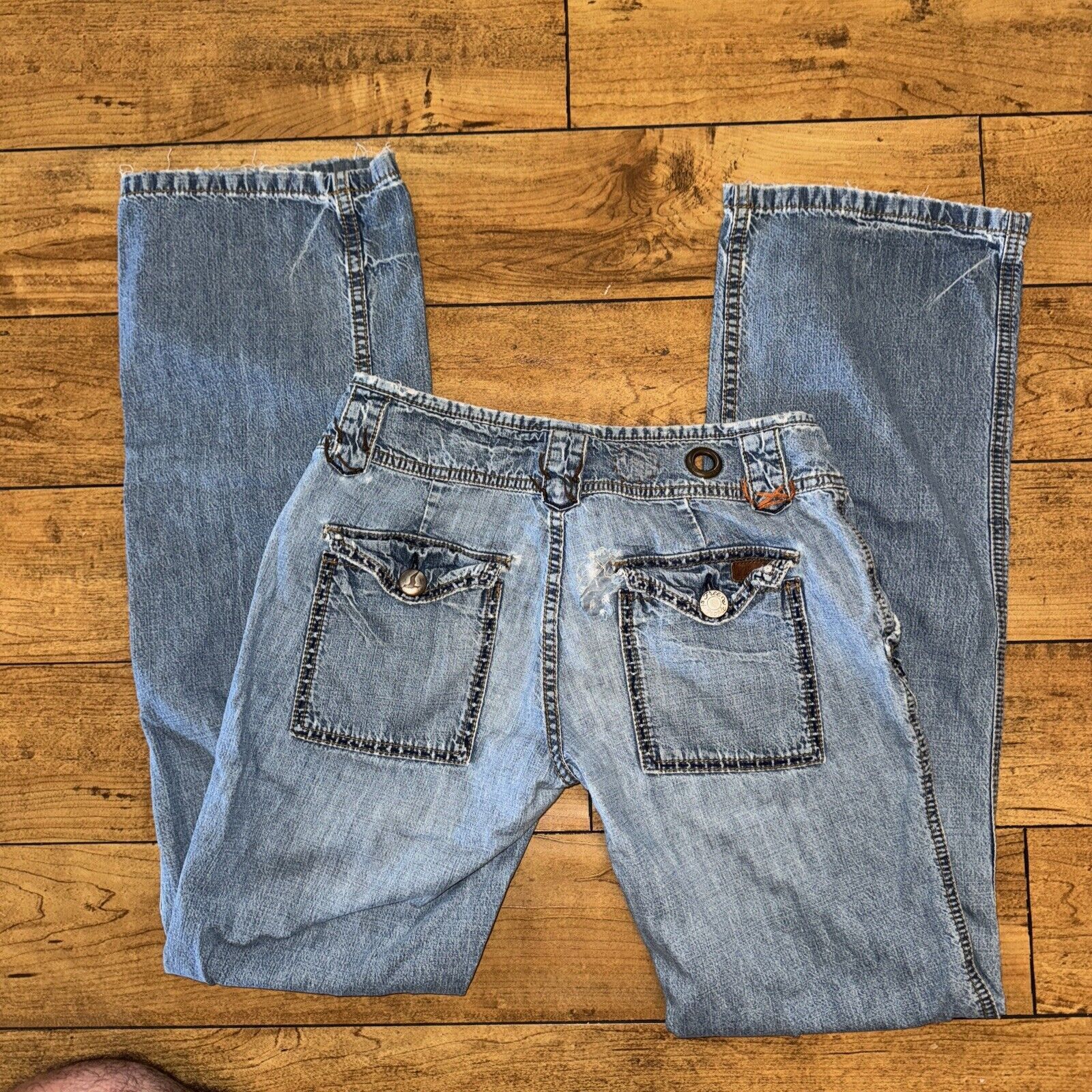 Free People × Grunt Style × Vintage Women’s Free People Y2K Style Jeans Blue Size 26x32 Size 26" / US 2 / IT 38 - 4 Thumbnail