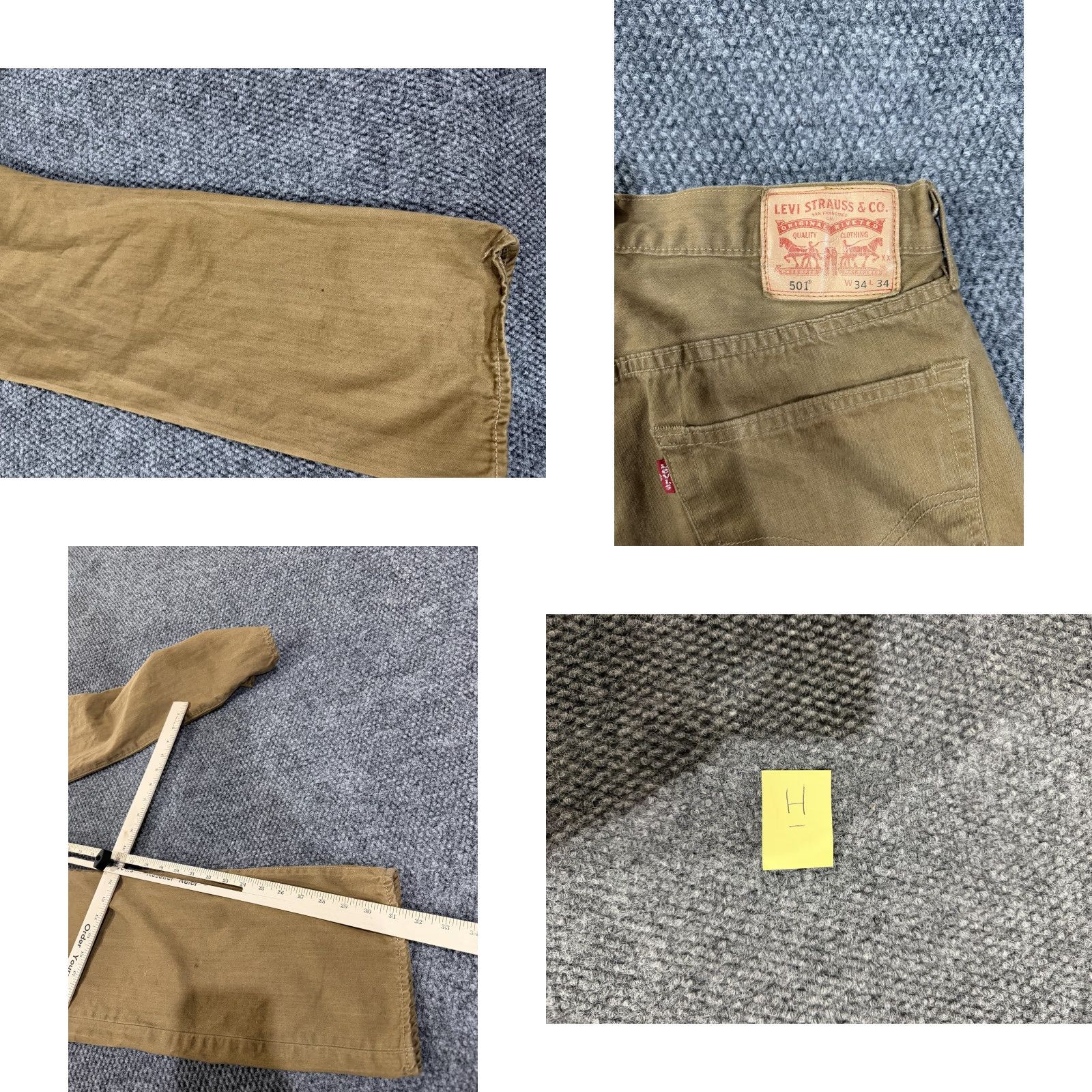 Levi's VINTAGE Levis 501 Jeans Mens 33x33 Brown Denim Button Fly Straight Leg Original Fit Size US 34 / EU 50 - 8 Thumbnail