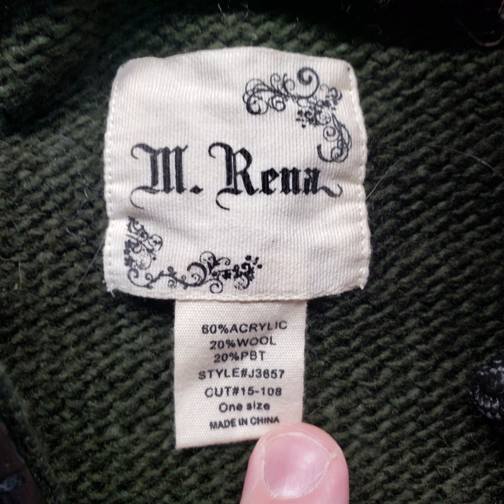 Hunter M Rena Cardigan Sweater Hooded Wool Blend Chunky-Knit Green One Size Women's Winter Sweater Size ONE SIZE - 5 Thumbnail