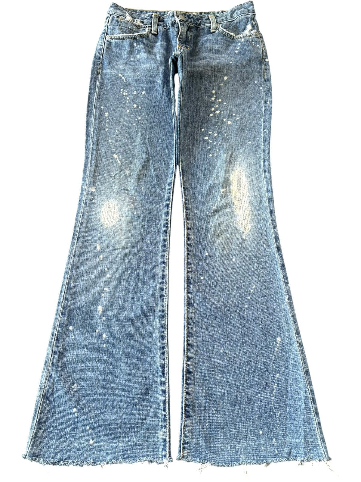 Paper Denim & Cloth Vintage Paper Denim Cloth Painted Distress Flare Jeans Size 27" / US 4 / IT 40 - 1 Thumbnail