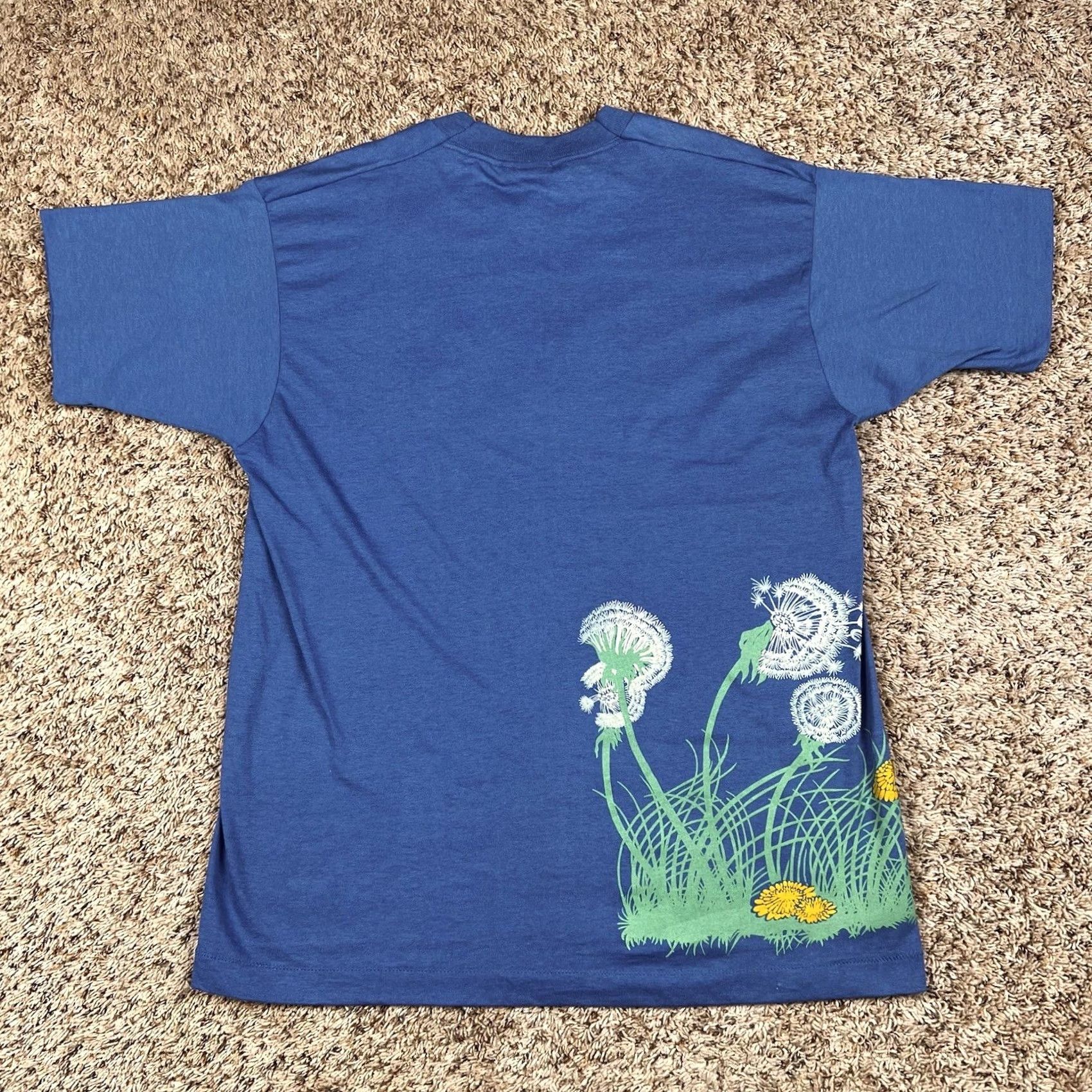 Vintage VINTAGE AmeriFlora Dandelion Graphic Single Stitch Shirt XL Blue Unisex Adults 90s Floral Graphic Shirt Mens Womens Size US XL / EU 56 / 4 - 3 Thumbnail